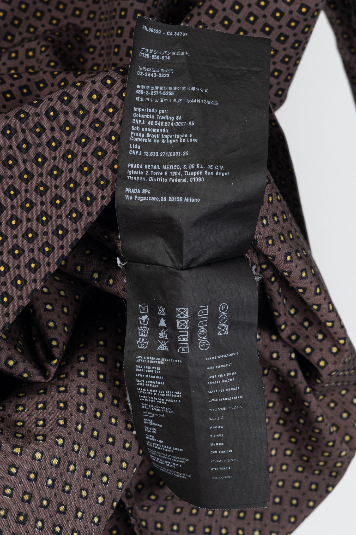Prada Prada Dotted-Square-Print Cotton-Poplin Buttoned Shirt Size US XL / EU 56 / 4 - 10 Thumbnail