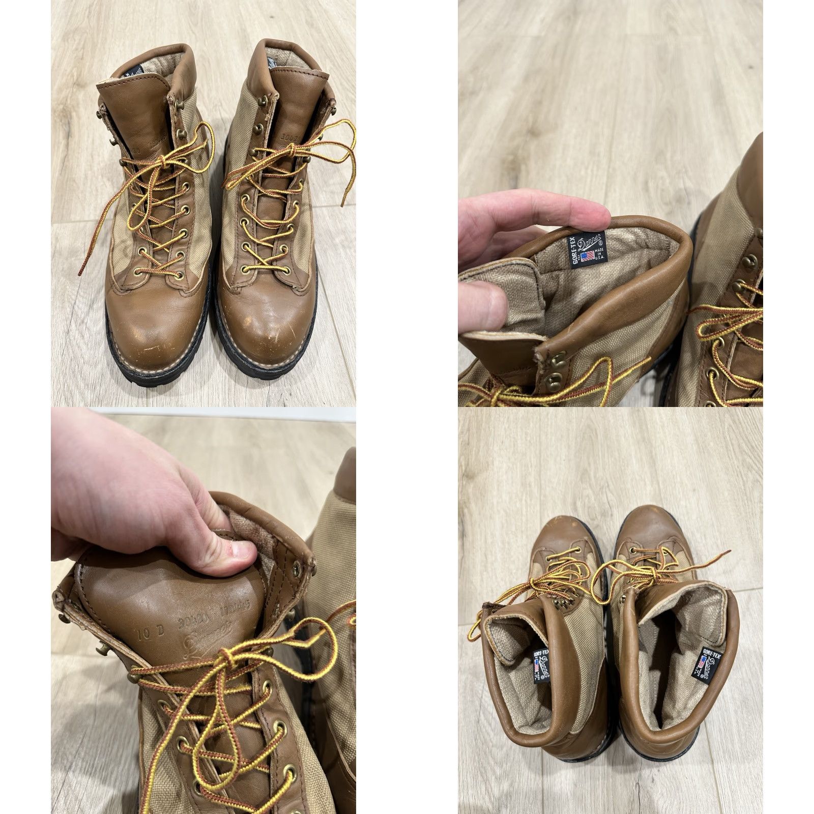 Danner VINTAGE Danner 30420 10D USA Made Brown Leather Black Tag Gore-Tex Boots Mens Boots Leather Brown Gore-Tex USA 90s? Size US 10 / EU 43 - 8 Thumbnail