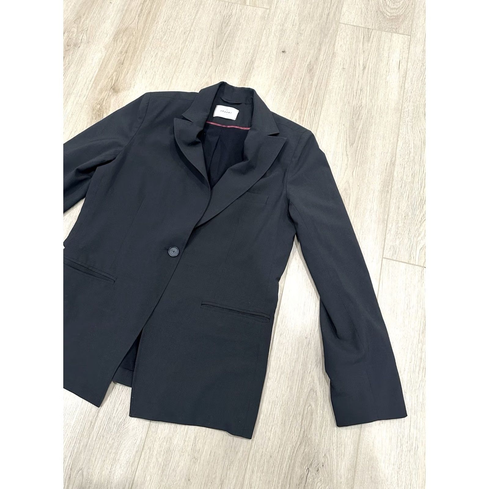 Vintage Argent Blazer Coat Jacket One-Button Black Wool Size 12 Women USA Dressy Casual Workwear Long Sleeve Size XL / US 12-14 / IT 48-50 - 2 Thumbnail
