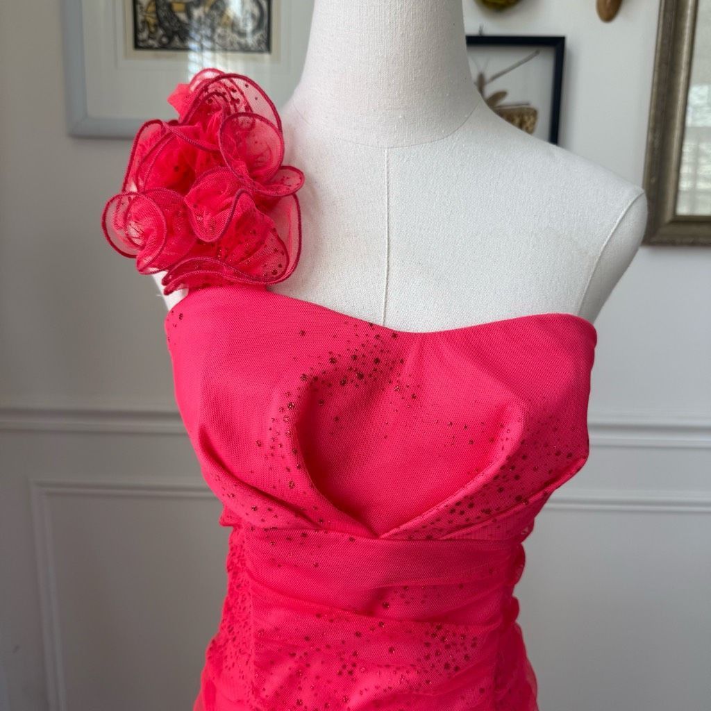 Other Vintage Y2K Byline A Byer One Shoulder Ruched Electric Water Size M / US 6-8 / IT 42-44 - 2 Thumbnail