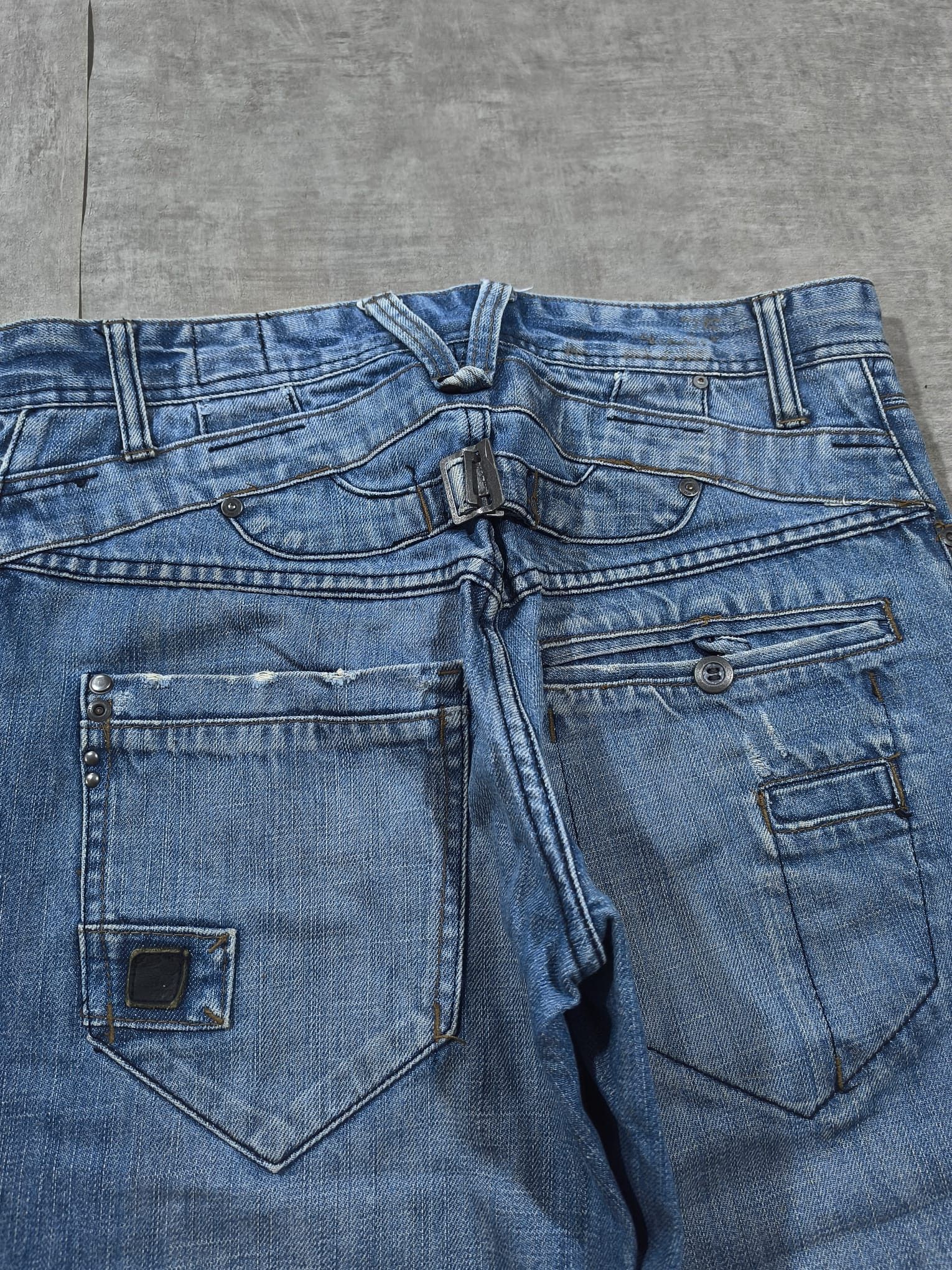 Vintage MUDDY TRASHED BUCKLEBACK BIKER JORTS Size US 34 / EU 50 - 2 Thumbnail
