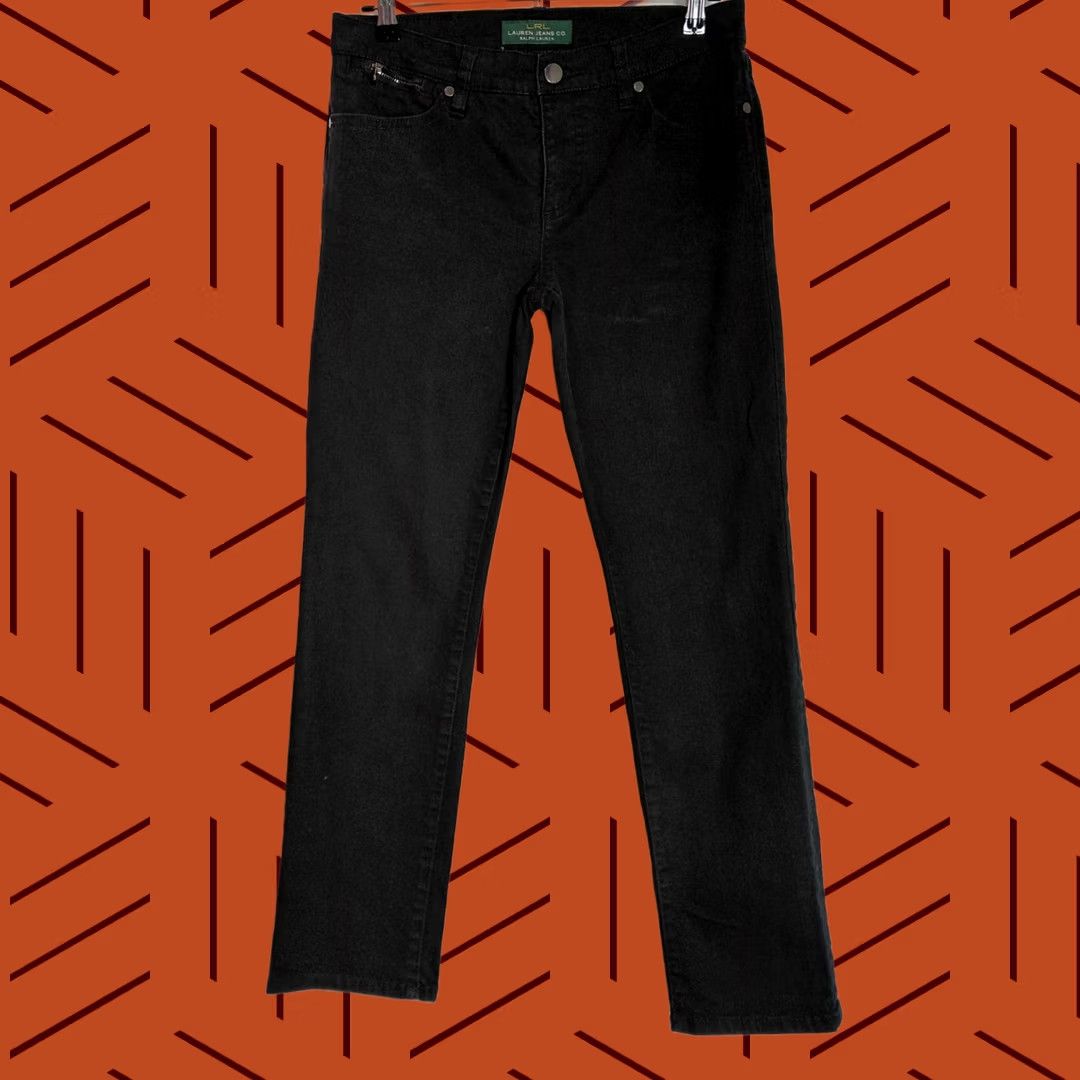 Vintage Lauren Ralph Lauren Black Straight Ankle Jeans Size 6 Women Size 28" / US 6 / IT 42 - 1 Thumbnail