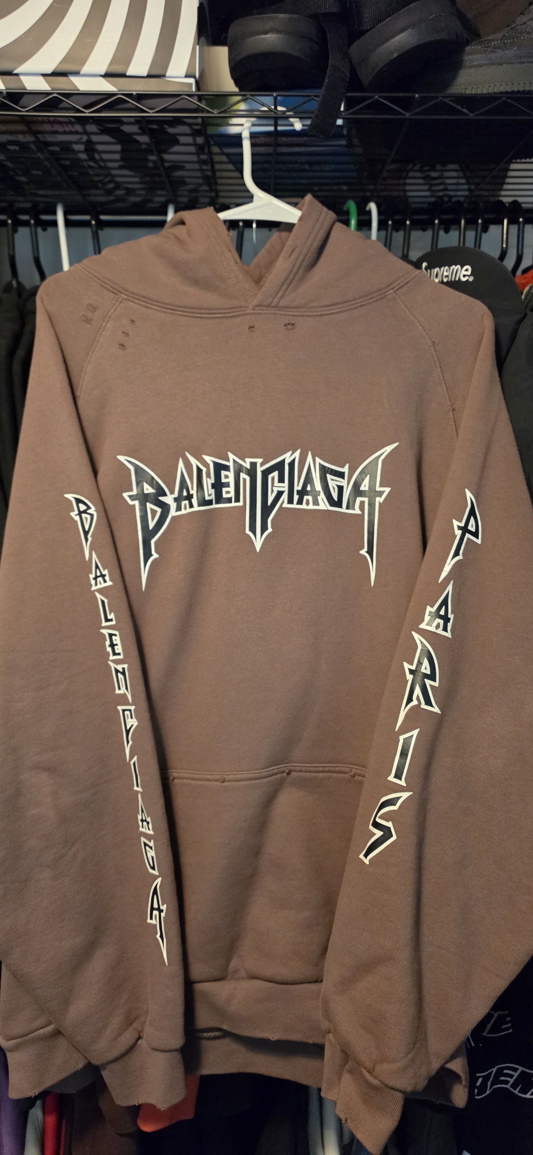 Balenciaga Balenciaga Distressed Metal Hoodie Size US M / EU 48-50 / 2 - 1 Thumbnail