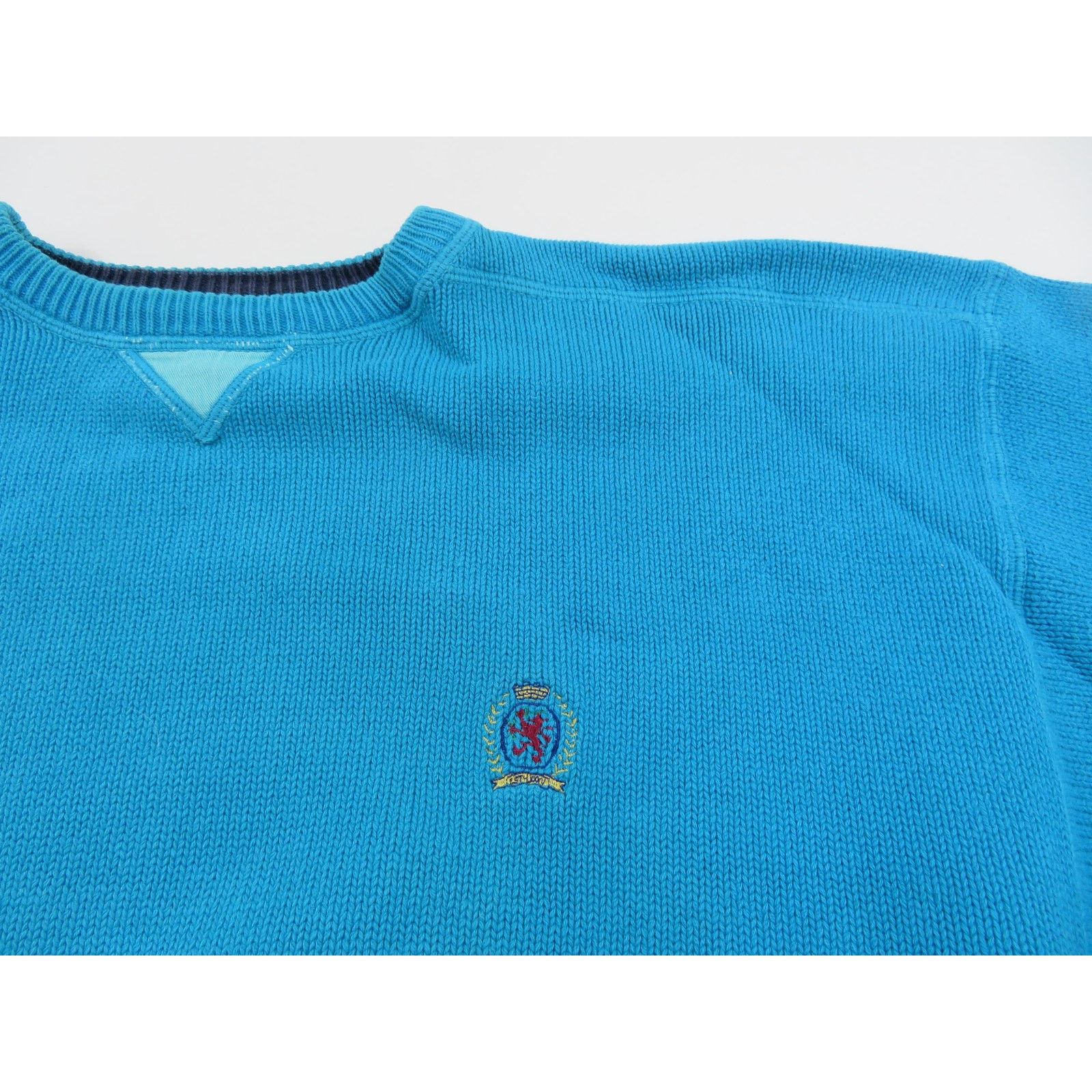 Tommy Hilfiger Tommy Hilfiger Perrywinkle Blue Knit Cotton Sweater M 1990s Size US M / EU 48-50 / 2 - 2 Thumbnail