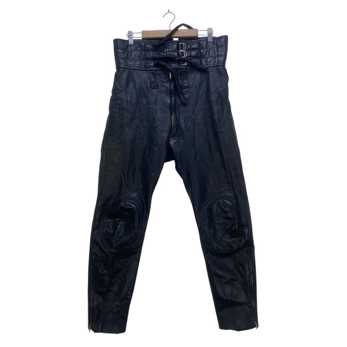 Japanese Brand Vintage Japanese Brand Fremantle Lace Leather Biker Pants Size US 30 / EU 46 - 1 Thumbnail