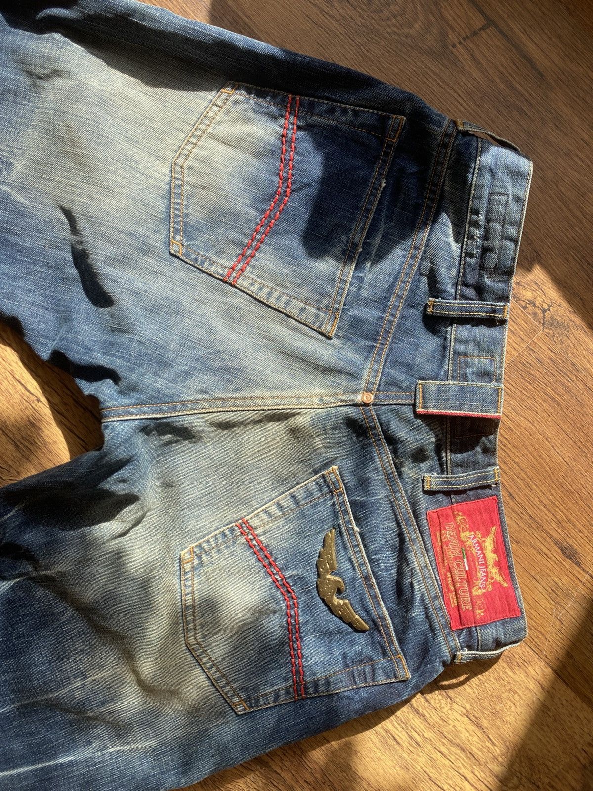 Armani × Vintage Armani Jeans Red Wash Limited Edition Italy Selvage denim Size US 32 / EU 48 - 24 Thumbnail
