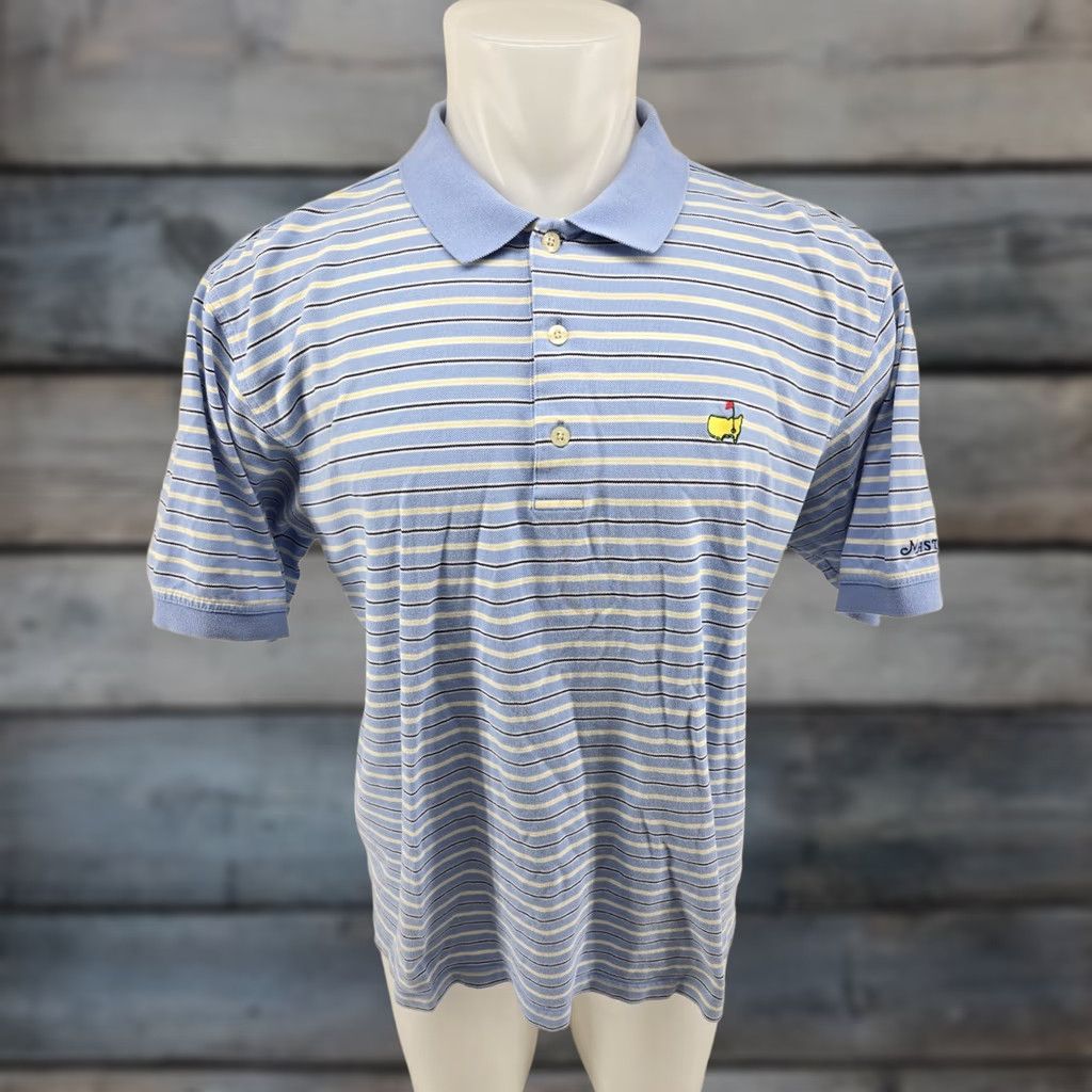 Vintage VINTAGE Masters Golf Polo Shirt Mens Blue White Striped Large Size US L / EU 52-54 / 3 - 1 Thumbnail