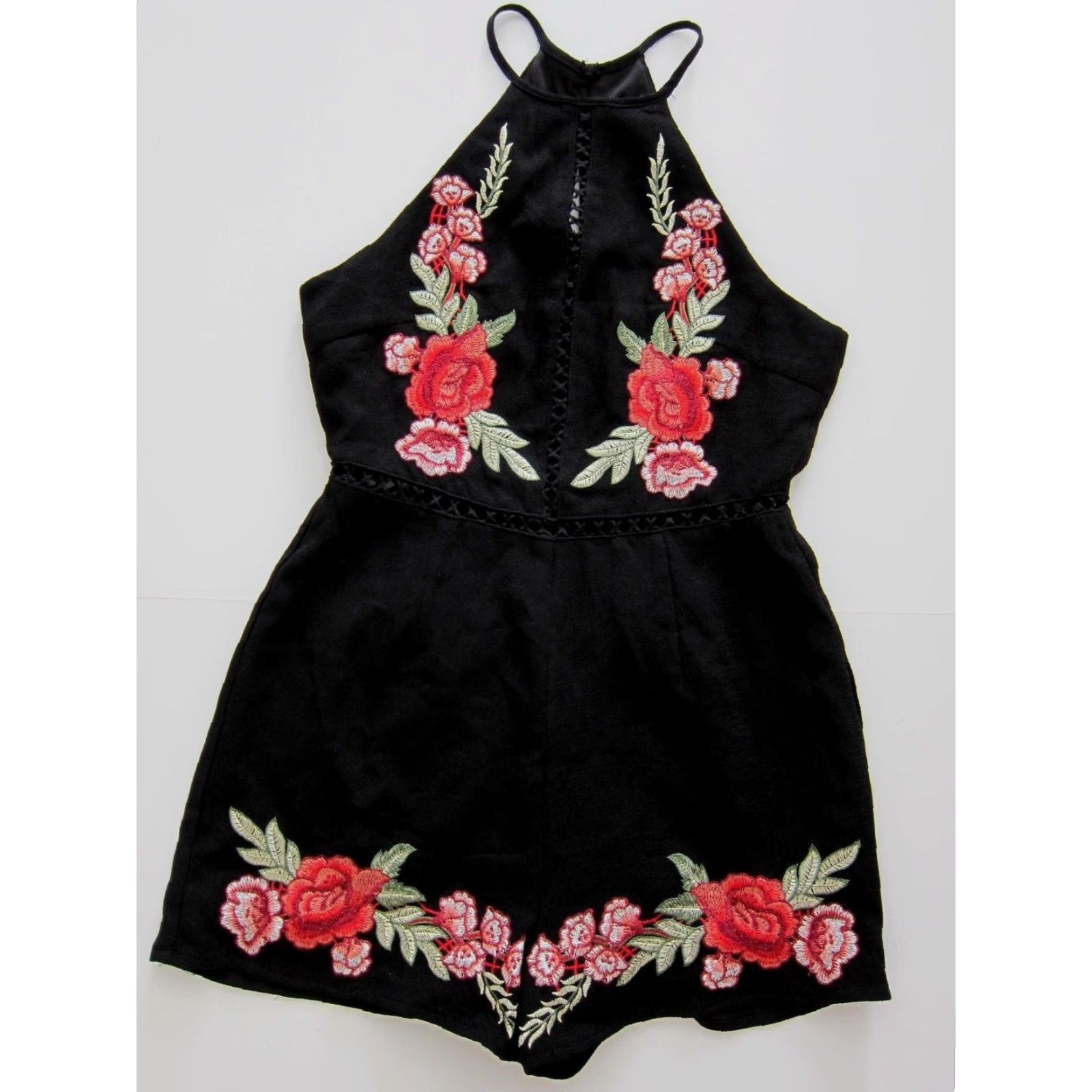Vintage She + Sky Black Romper Women’s Size Small Jumper" Size S / US 4 / IT 40 - 4 Thumbnail