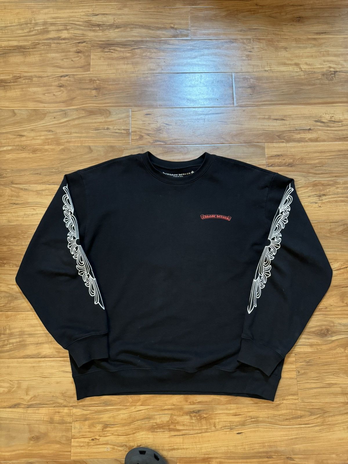 image of Chrome Hearts Mattyboy Chomper Crewneck in Black, Men's (Size 2XL)