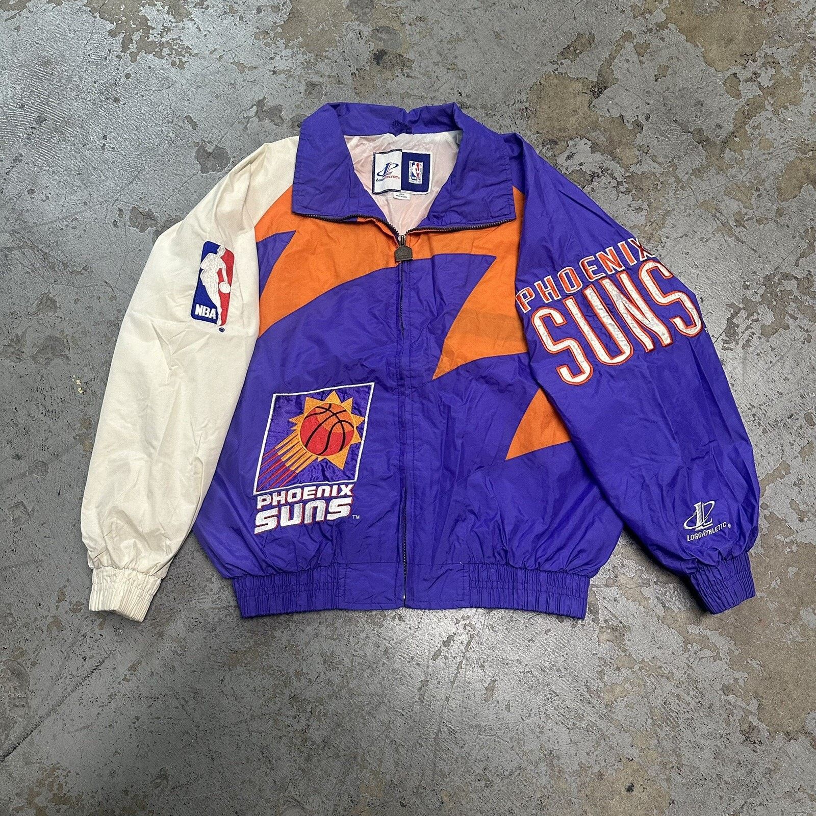 Logo Athletic × NBA × Vintage Vintage 90s Logo Athletic Phoenix Suns Sharktooth Jacket Size US L / EU 52-54 / 3 - 1 Thumbnail