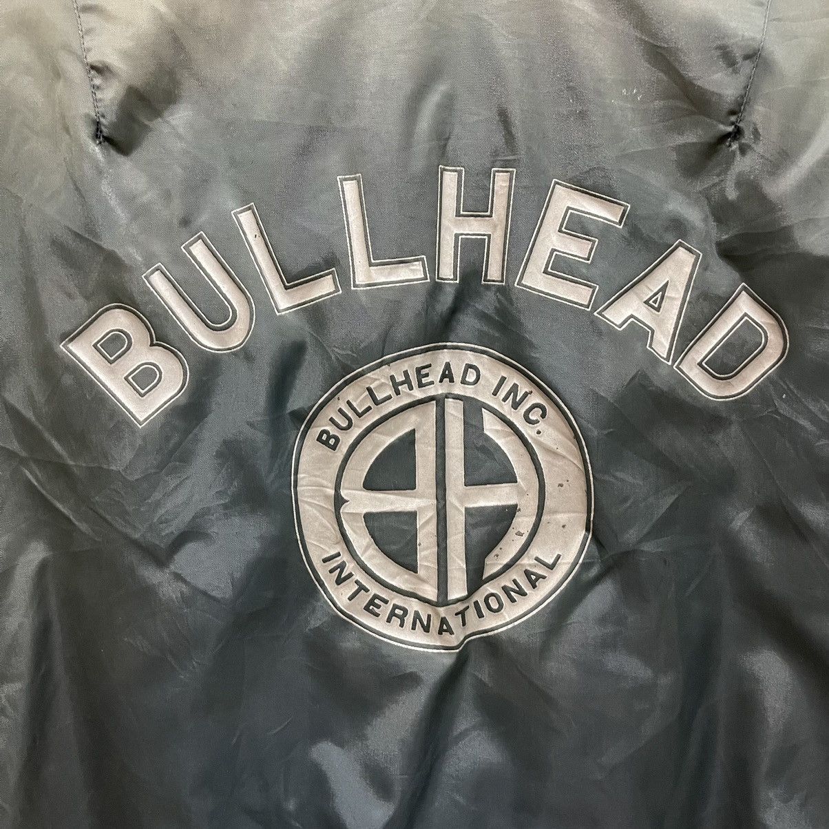 Bullhead Denim Co. × Vintage Vintage 1994 MA-1 BULLHEAD Zipper Bomber Jacket Size US L / EU 52-54 / 3 - 16 Thumbnail