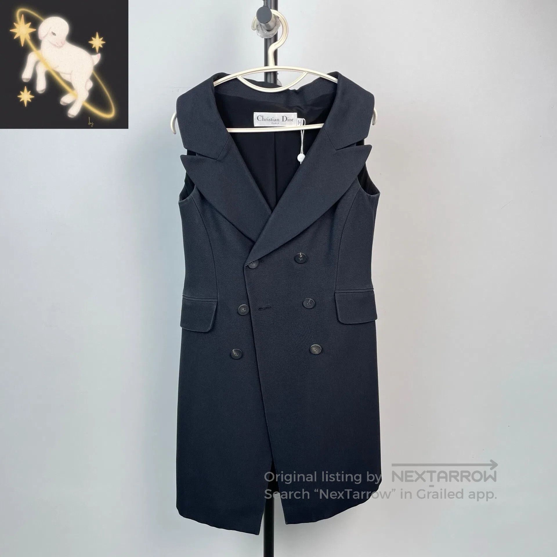 Dior Dior Deep Blue Sleeveless Lapel Vest Dress| Size XS / US 0-2 / IT 36-38 - 1 Thumbnail
