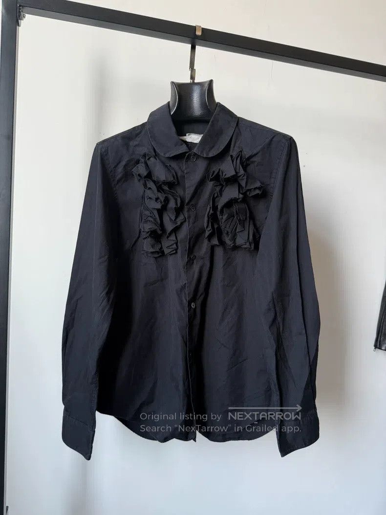 Comme des Garcons Comme Des Garcons Black vintage pleated floral shirt top Size L / US 10 / IT 46 - 1 Thumbnail