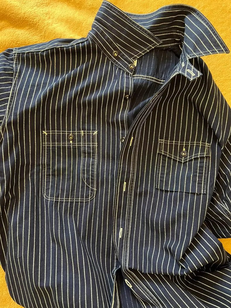 The Real McCoy's The Real McCoys Spot Dye Workwear Shirt, Size 17 Size US L / EU 52-54 / 3 - 5 Thumbnail