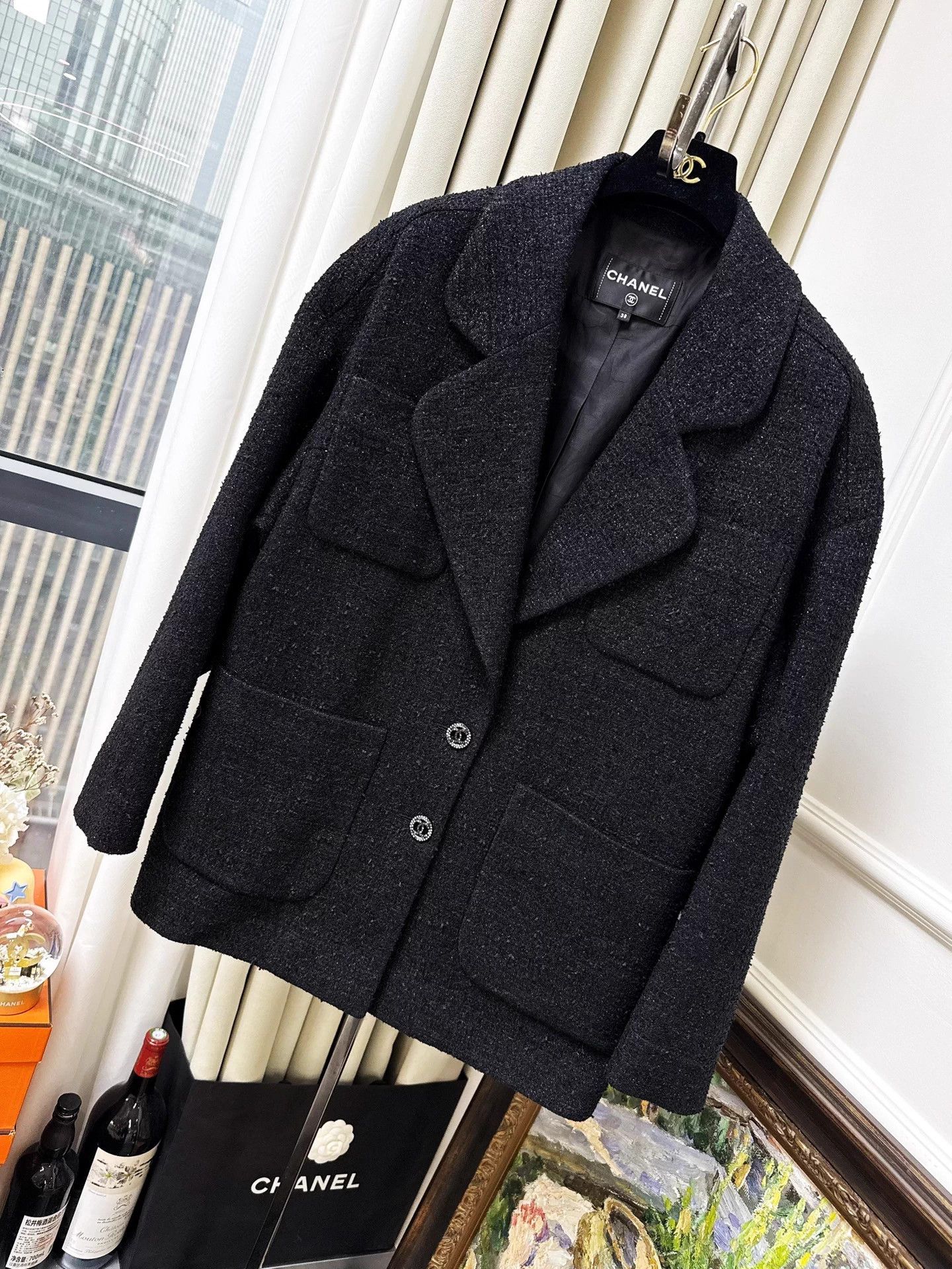 Chanel Chanel 20P Black Shimmer Tweed CC Crystal Buttons Jacket 38 Size S / US 4 / IT 40 - 9 Thumbnail