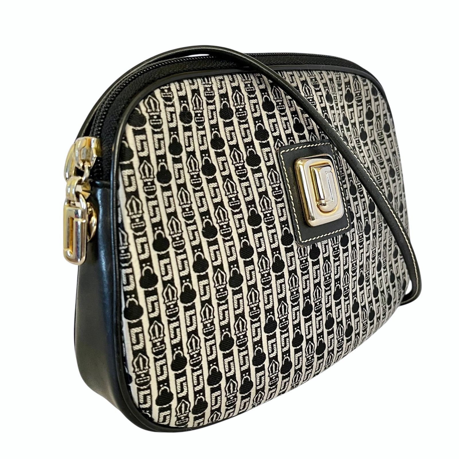 Judith Leiber × Vintage Judith Leiber Vintage Jacquard Logo Leather Trim Evening Bag Size ONE SIZE - 10 Thumbnail
