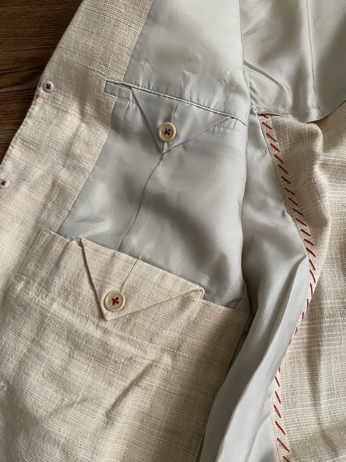 Yohji Yamamoto Yohji Yamamoto Pour Homme "DR.YY" Hand Stitch Jacket Size 42R - 10 Thumbnail