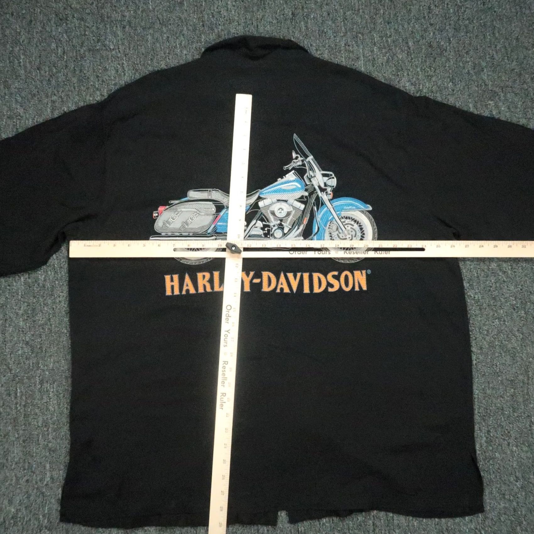 Harley Davidson Harley-Davidson Shirt Mens 2XL Black Short Sleeve Button-Up Silk Graphic - Harley-Davidson Shirt, Black, 2XL, Silk, Button-Up, Short Sleeve, Mens Size US XXL / EU 58 / 5 - 7 Thumbnail