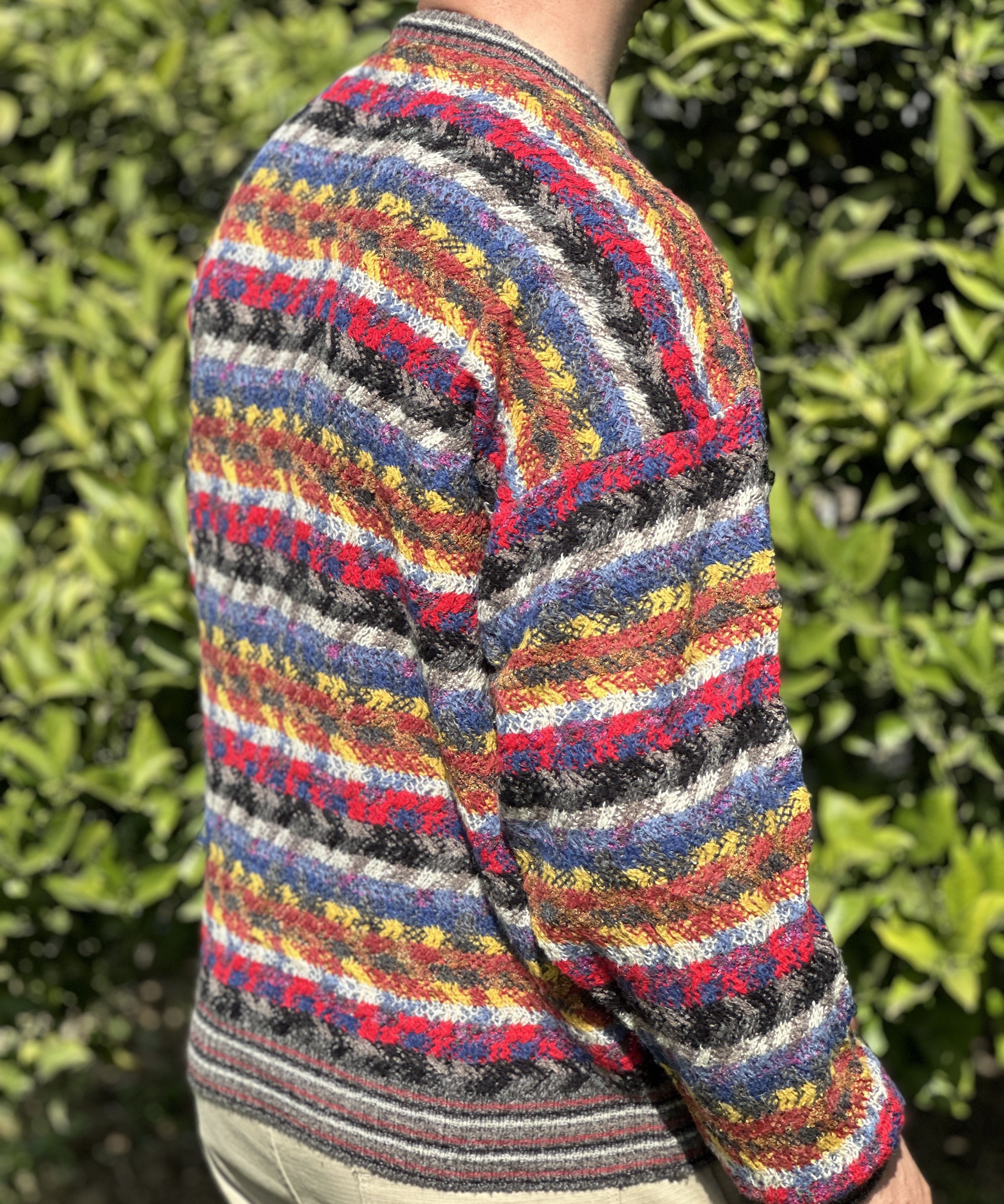 Missoni 1985 Missoni Sport Zig Zag Rainbow Knit Pullover Size L Size US L / EU 52-54 / 3 - 8 Thumbnail