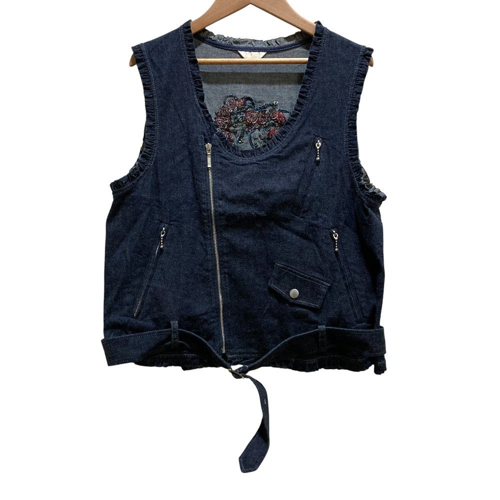 Other Other PINK HOUSE Embroidered Denim Vest Jacket Textile Outerwear DUTY FREE for USA Size ONE SIZE - 1 Thumbnail