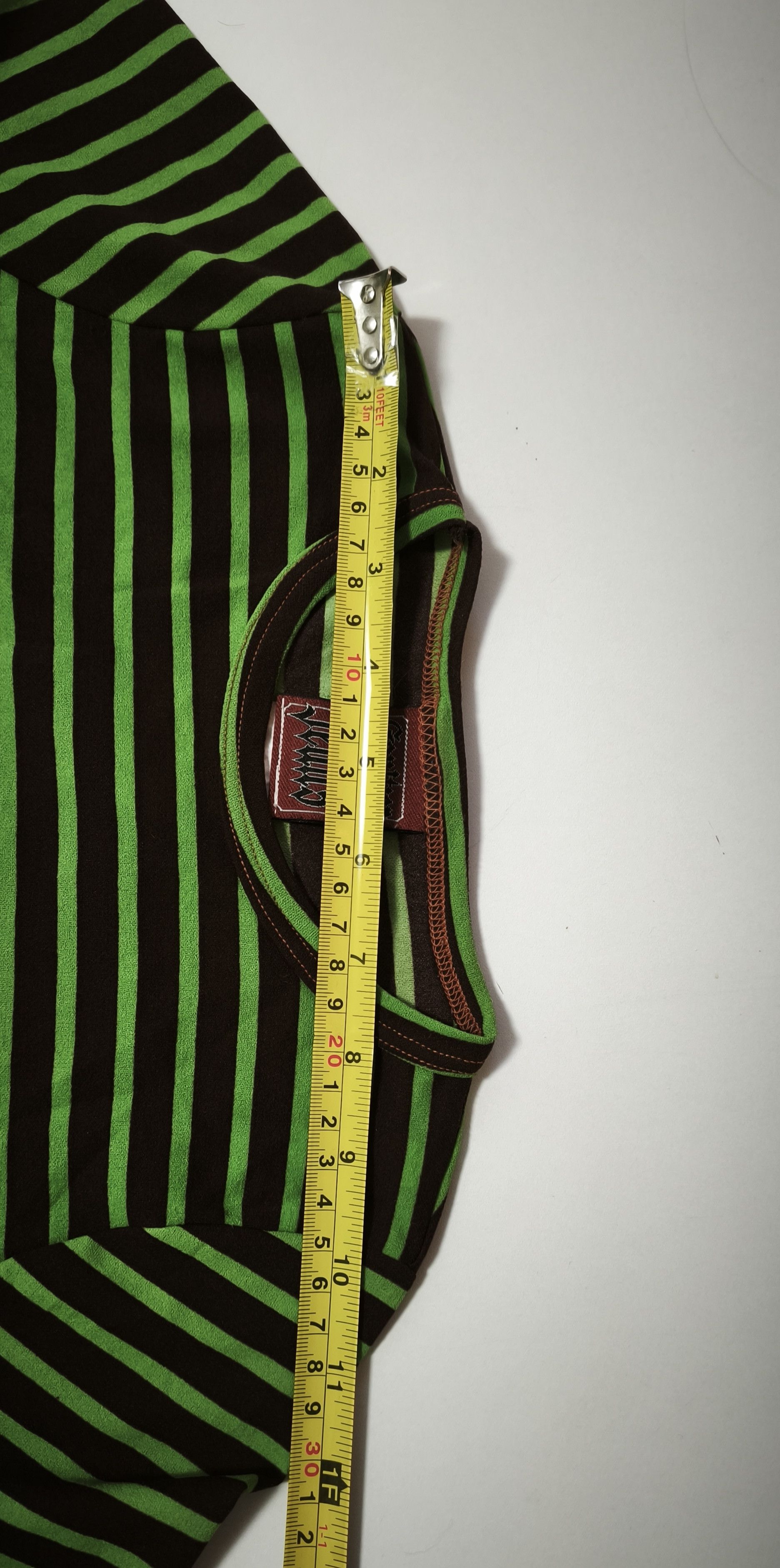 Jean Paul Gaultier Year: 1997 - Green and dark Brown stripes top Size S / US 4 / IT 40 - 15 Thumbnail