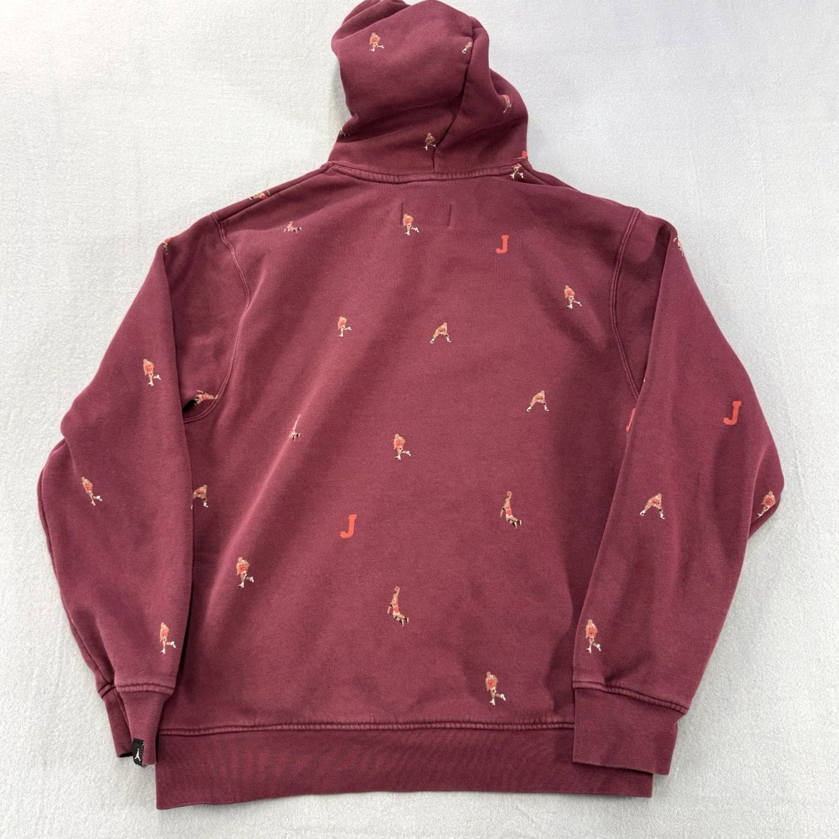 Jordan Brand Nike Jordan Hoodie Mens S Red Pullover All Over Print AOP Lightweight Fleece Sweatshirt Sports Style 90s Era (Jordan Essentials) Size US S / EU 44-46 / 1 - 4 Thumbnail