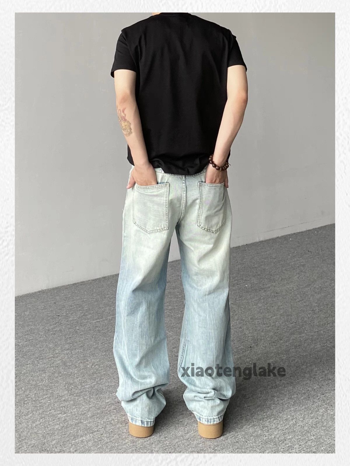Vintage Custom washed faded loose baggy hiphop ripped jeans Size US 38 / EU 54 - 8 Thumbnail