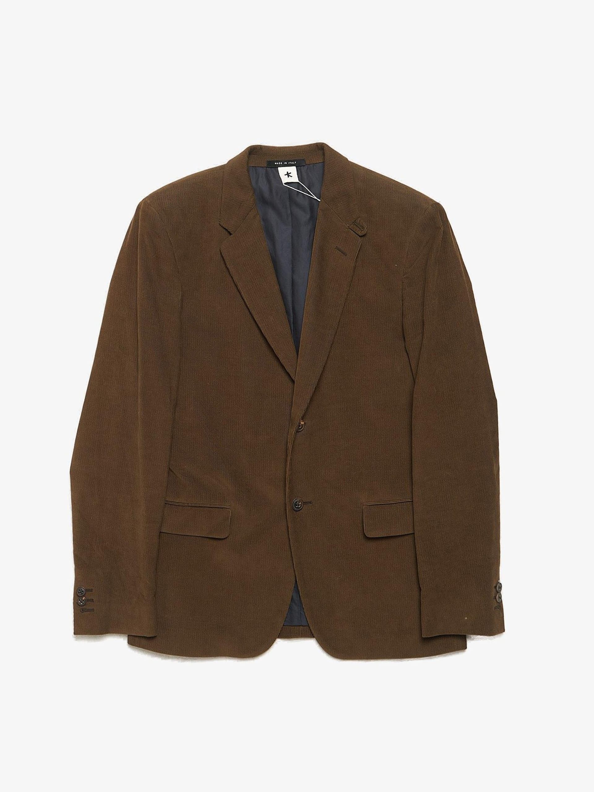 image of Adam Kimmel Khaki Buttoned Single-Breasted Cotton & Cupro Blazer, Men's (Size Medium)