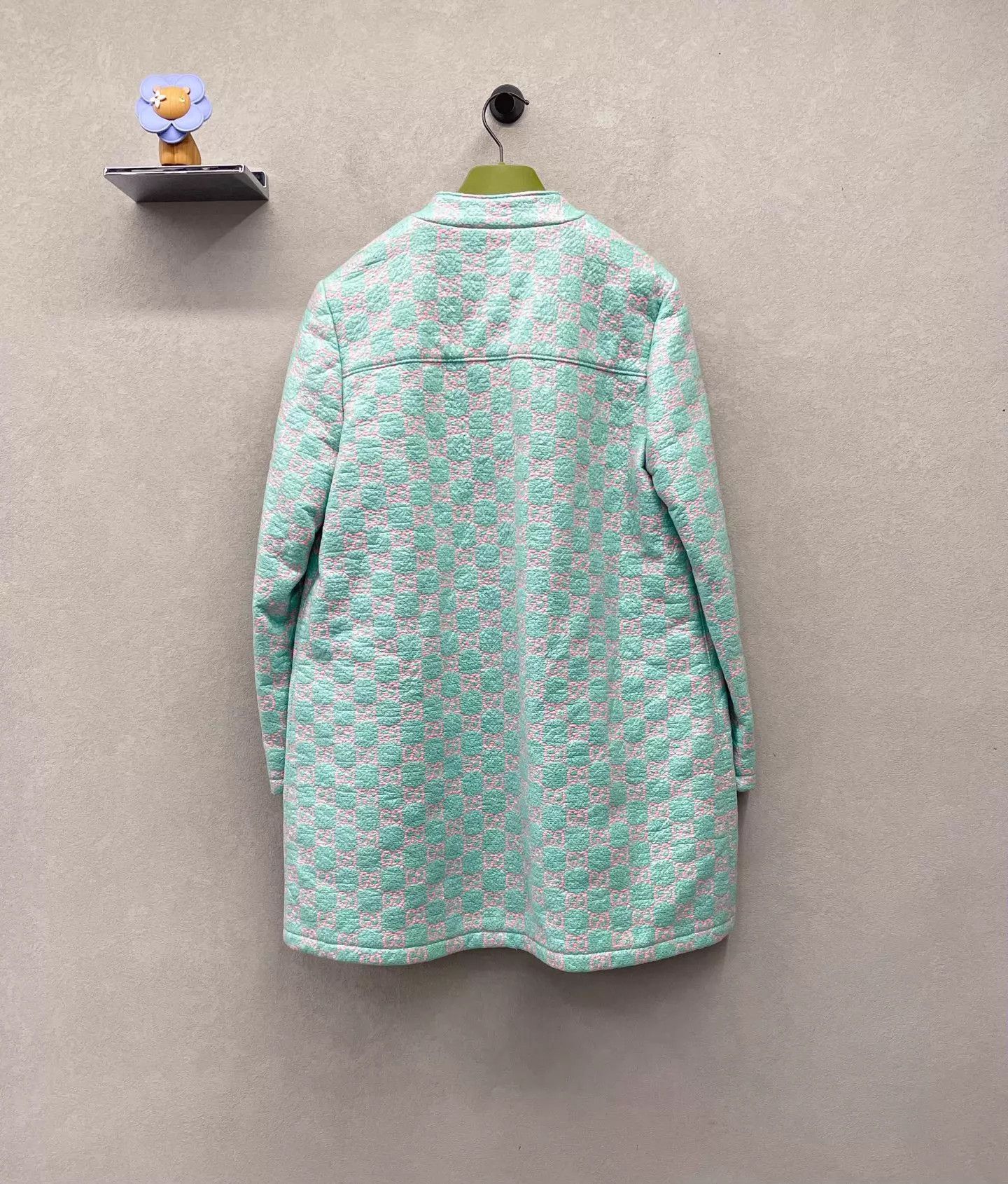 Gucci Gucci tweed coat mint green & cherry blossom pink allover Size M / US 6-8 / IT 42-44 - 2 Thumbnail