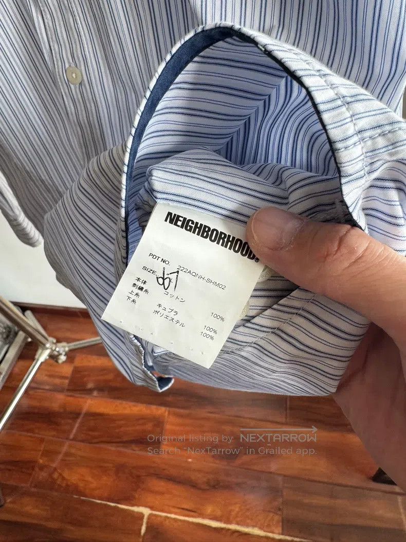 Neighborhood Neighborhood Cross Embroidered Striped Shirt Size US L / EU 52-54 / 3 - 6 Thumbnail
