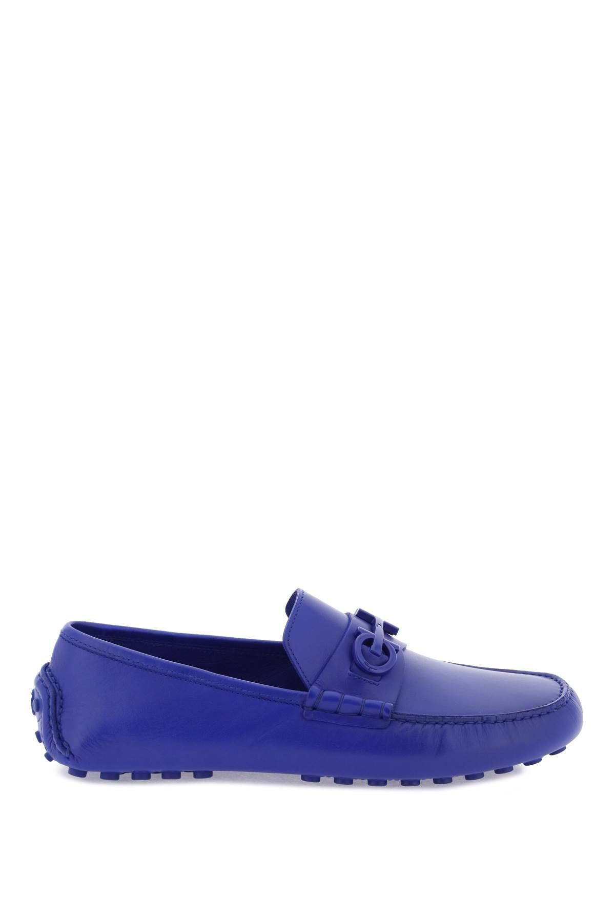 image of Salvatore Ferragamo Ferragamo Gancini Hardware Drivers Shoes in Lapis, Men's (Size 7)