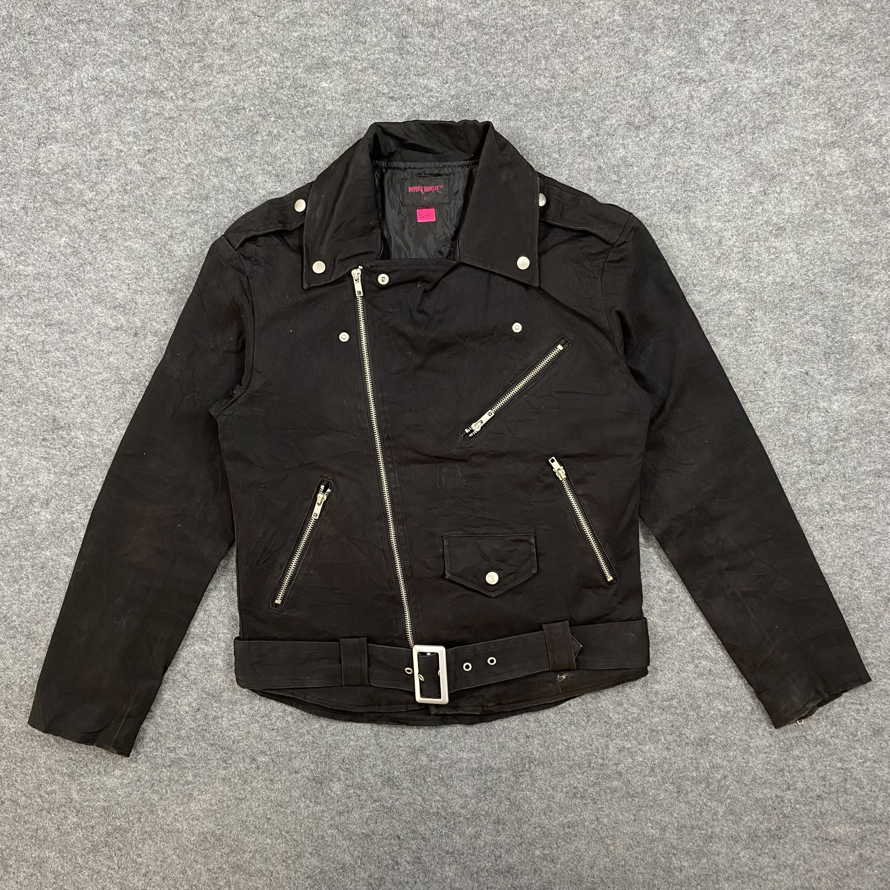 If Six Was Nine VTG 90s Body Wave Japan Double Rider Canvas Biker Jacket Size US L / EU 52-54 / 3 - 1 Thumbnail