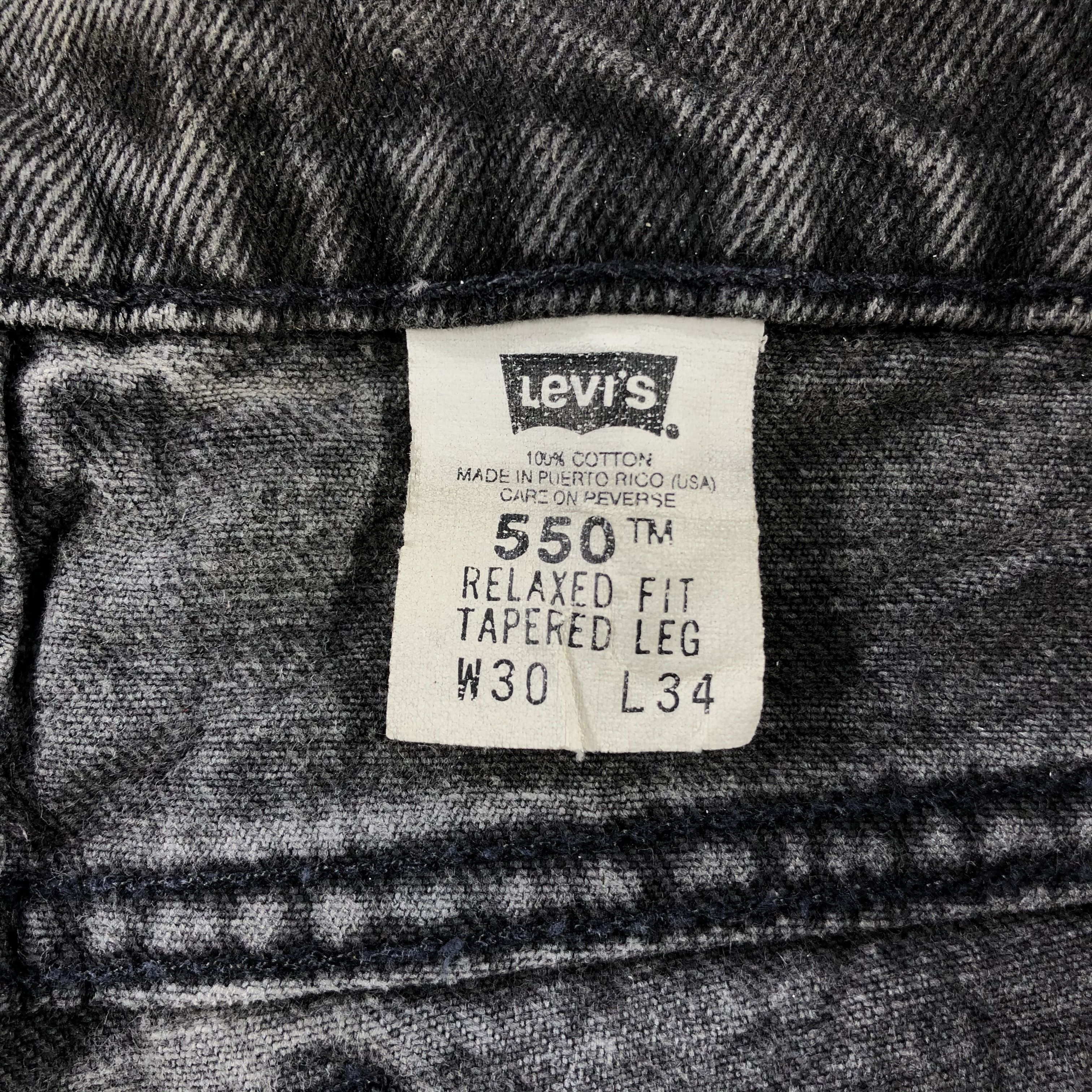 Levi's Vintage 90s Levis 550 Jeans Distress Black Denim KJ901 Size US 29 - 13 Thumbnail