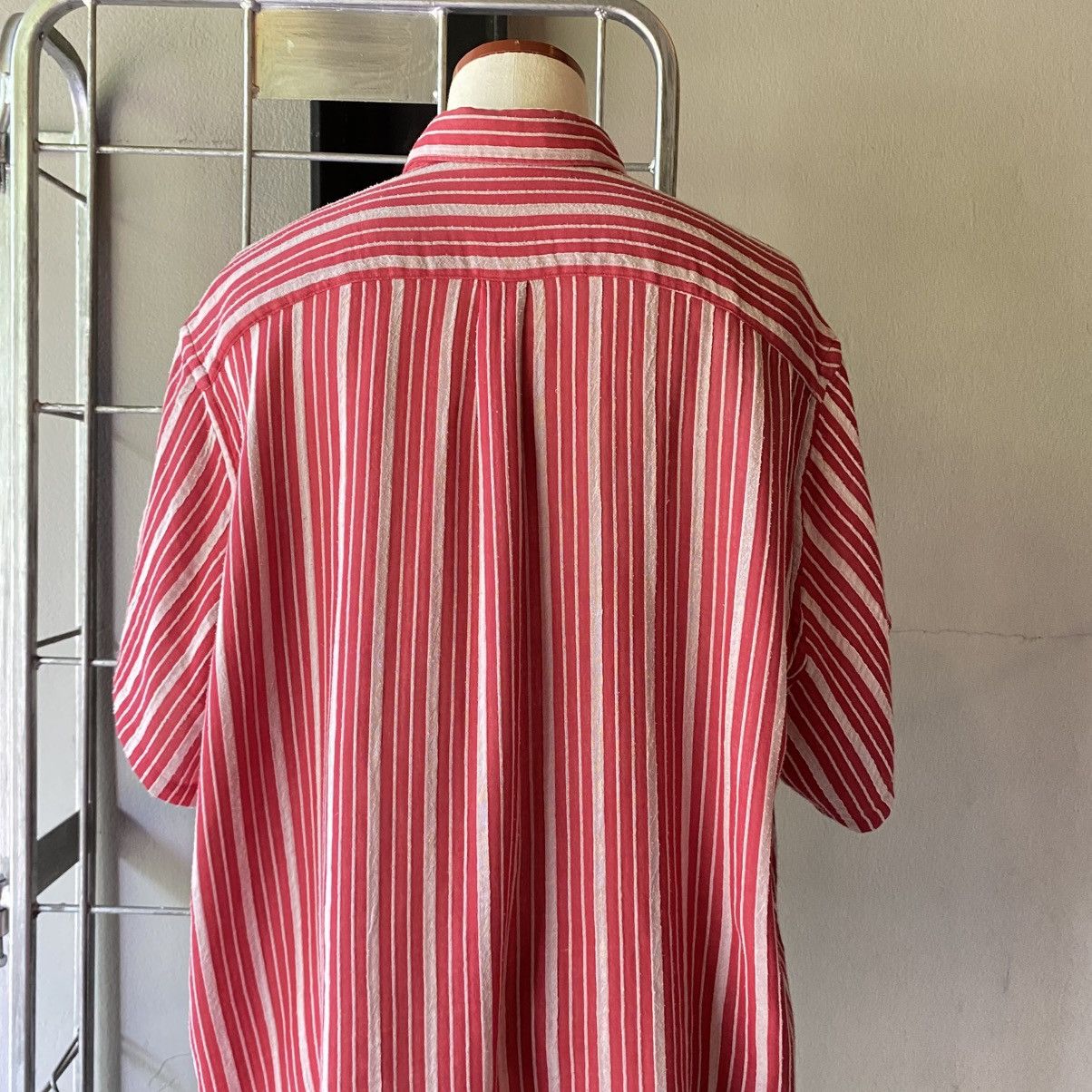 Yohji Yamamoto Yohji Yamamoto Red & White Stripe Shirt Dress Size US XXL / EU 58 / 5 - 8 Thumbnail