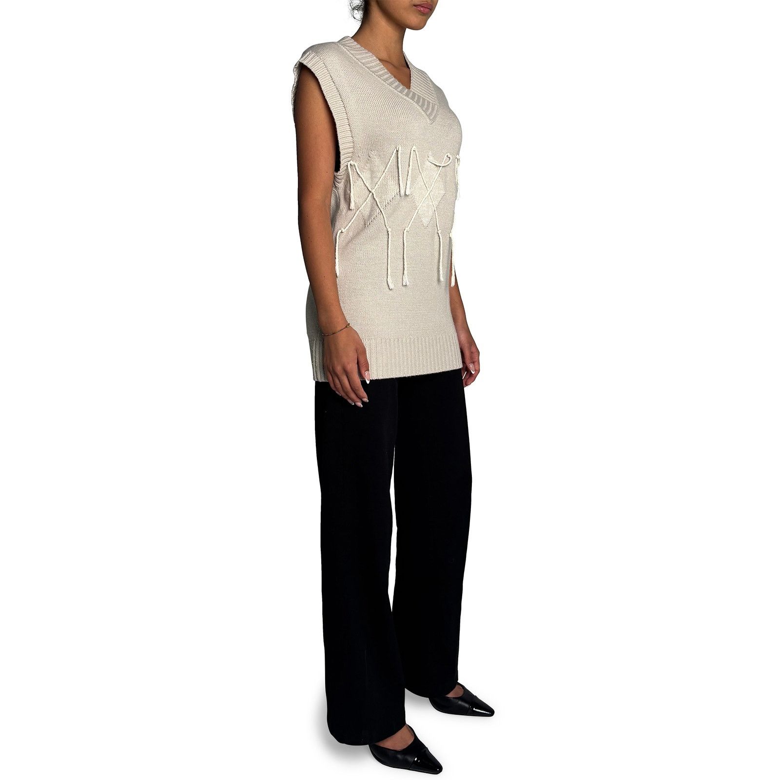 Other Knit Cream Vest Size M / US 6-8 / IT 42-44 - 2 Thumbnail