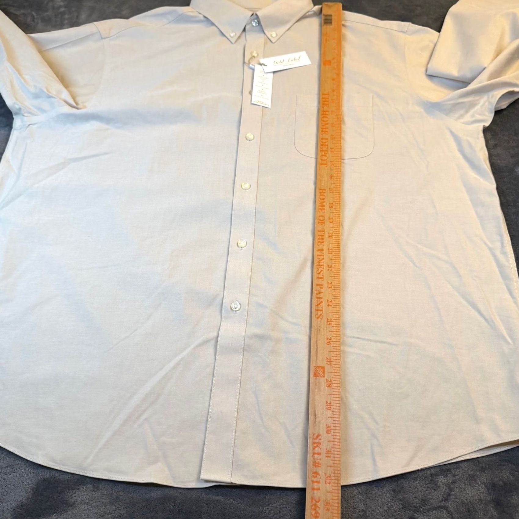 Roundtree & Yorke Roundtree Yorke Gold Label Dress Shirt Mens XXL Beige Stretch Performance NWT Size 48R - 7 Thumbnail