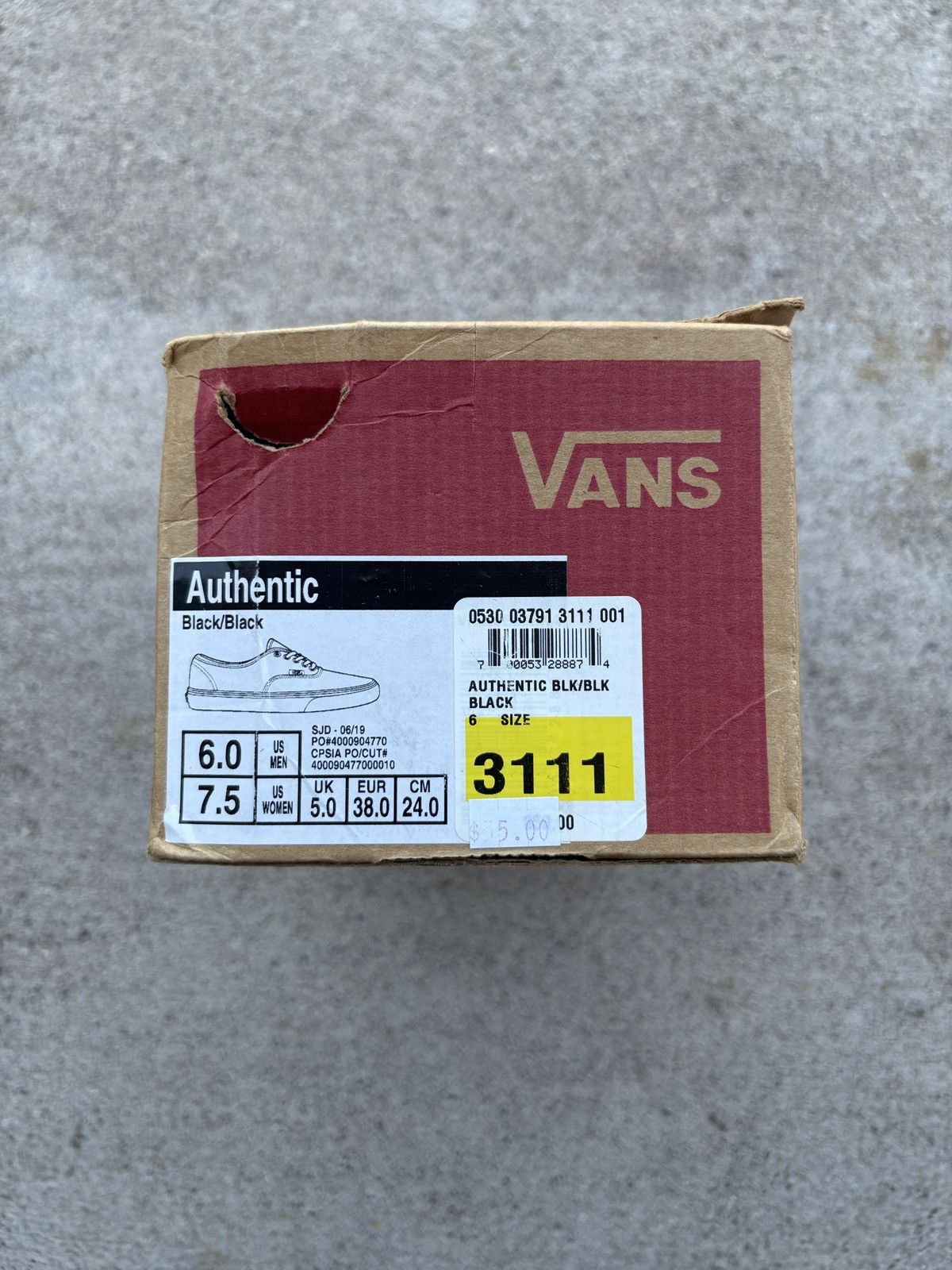 Vans DS Vans Authentic Black Shoes Size 6M, 7.5W Size US 6 / EU 39 - 2 Thumbnail