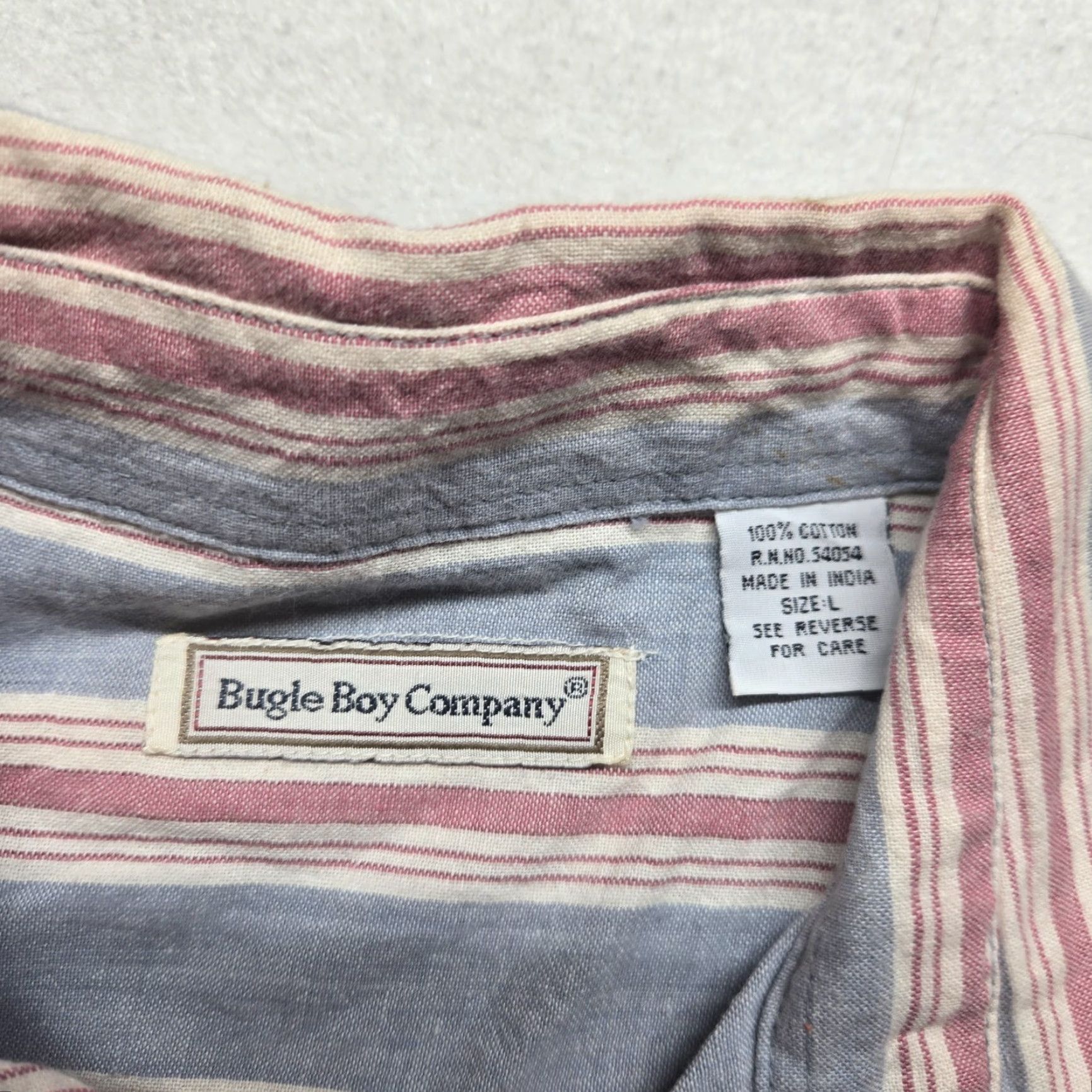 Bugle Boy Bugle Boy Shirt Long Sleeve Button-Down Men L Multicolor Striped Casual Business Travel All Seasons Pockets Button-Up Size US L / EU 52-54 / 3 - 3 Thumbnail