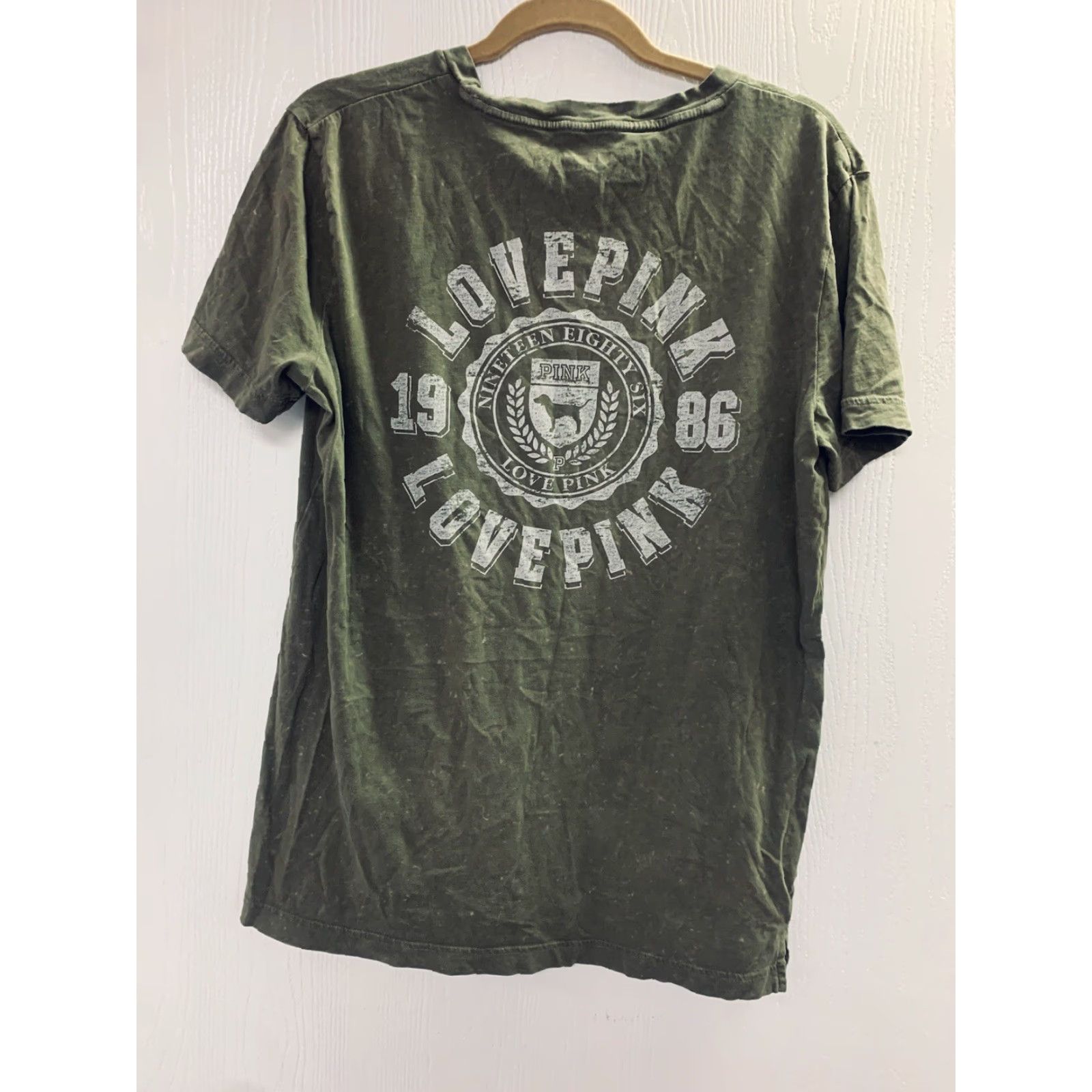 Victoria's Secret Victoria's Secret PINK Kinder to the Planet Logo Tee Womens Size Medium Green Shirt Casual Short Sleeve Crew Neck Pullover 100% Cotton Size M / US 6-8 / IT 42-44 - 4 Thumbnail