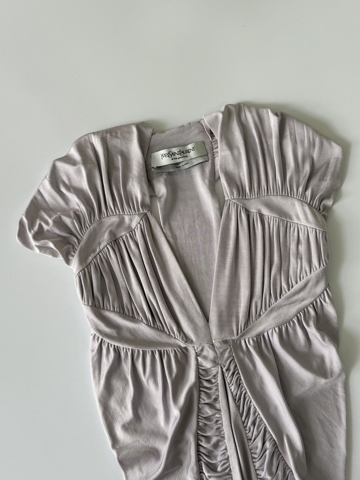 Saint Laurent Paris Yves Saint Laurent by Tom Ford S/S 2003 Ruched Blouse Top Size M / US 6-8 / IT 42-44 - 4 Thumbnail