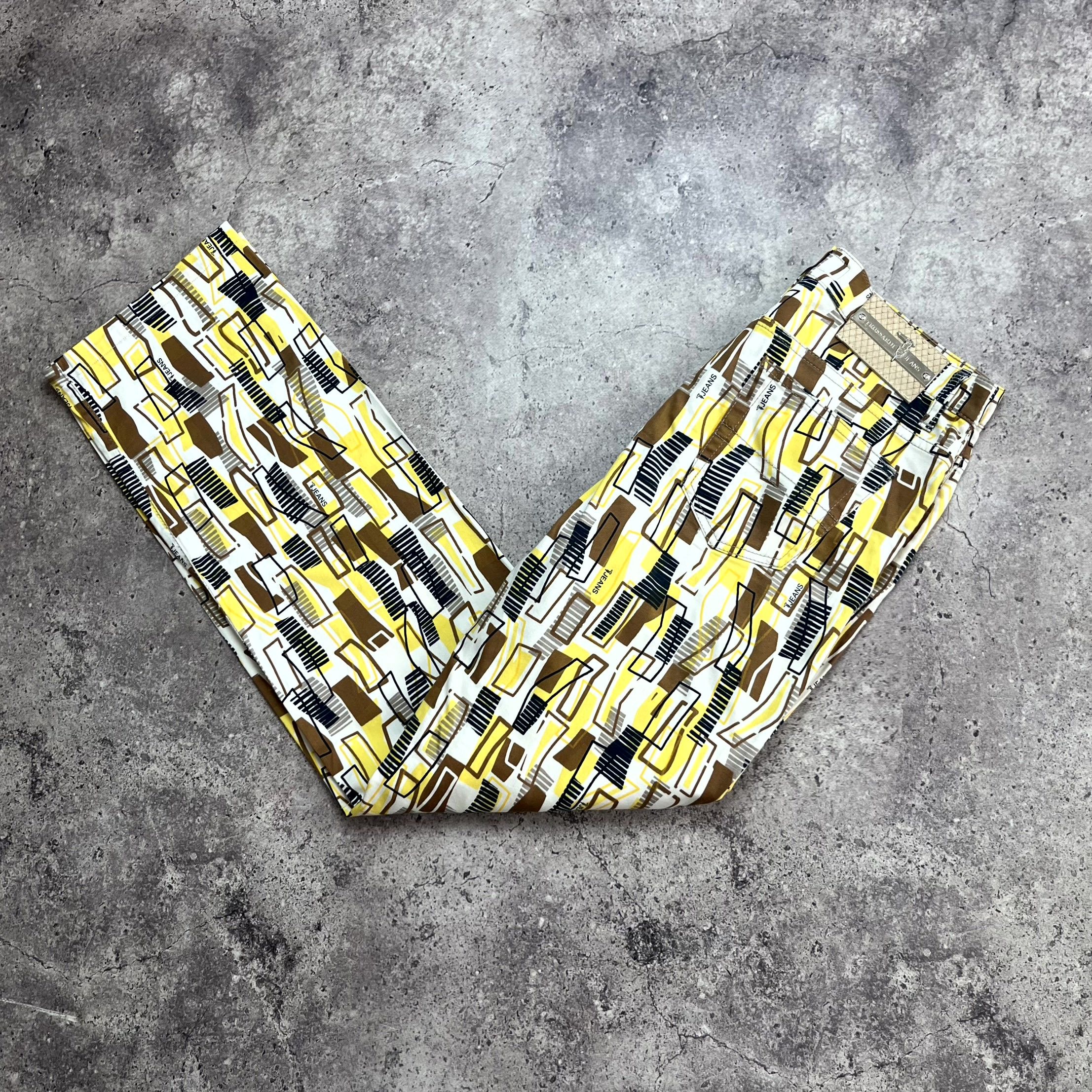 Trussardi Y2K Trussardi Abstract Geometric Pants Yellow Jeans Size 30 Size 30" / US 8 / IT 44 - 10 Thumbnail