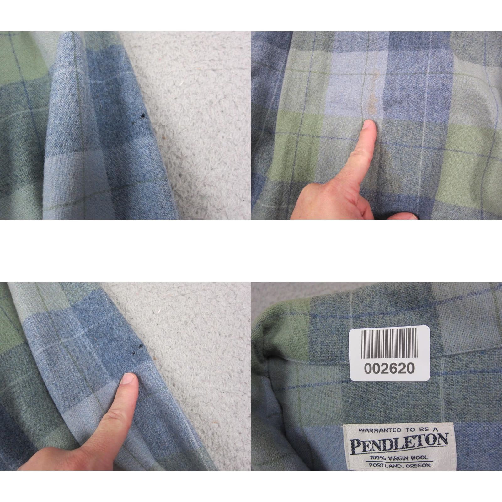Pendleton VINTAGE Pendleton Shirt Womens Medium Green Plaid 100% Wool Button Up USA 90s Size M / US 6-8 / IT 42-44 - 9 Thumbnail