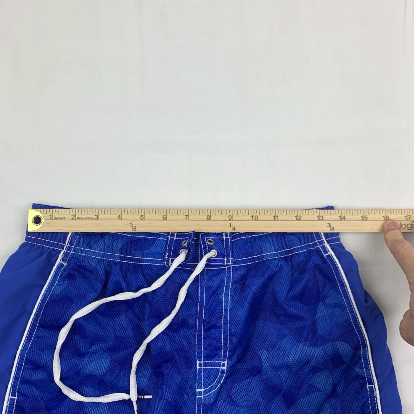 Nike VINTAGE Nike Swim Trunks Bottom Men M Blue Beach 90s Y2K Grunge Swim Shorts Size US 31 - 6 Thumbnail