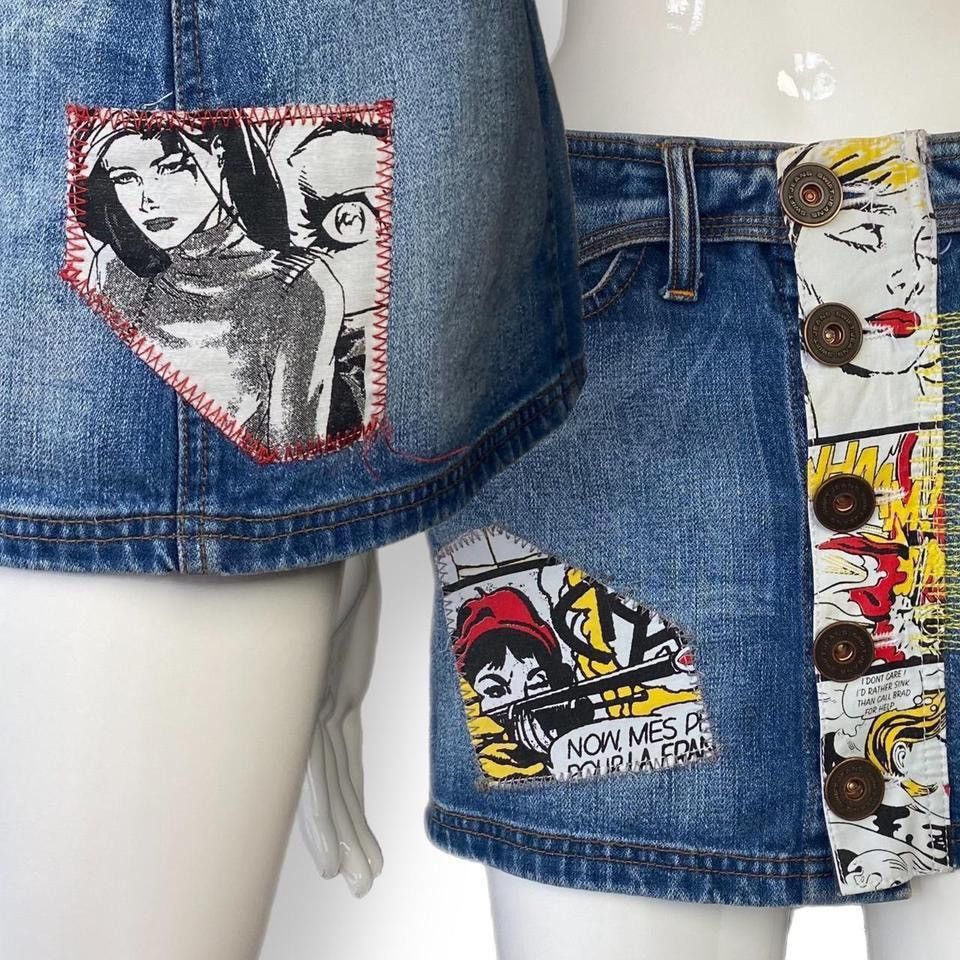 Other Mini Skirt Pop Art Size 27" / US 4 / IT 40 - 5 Thumbnail