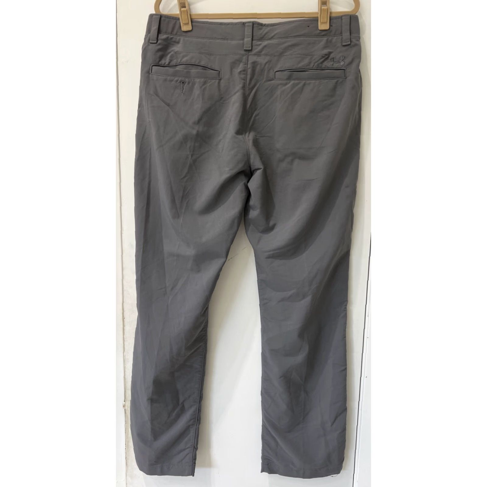 Under Armour Under Armour Pants Mens 38x32 Gray Nylon Performance Fit Casual Chino Sports Storm Logo Pockets Stretch Straight Inseam 32in Regular Mens Size US 38 / EU 54 - 2 Thumbnail
