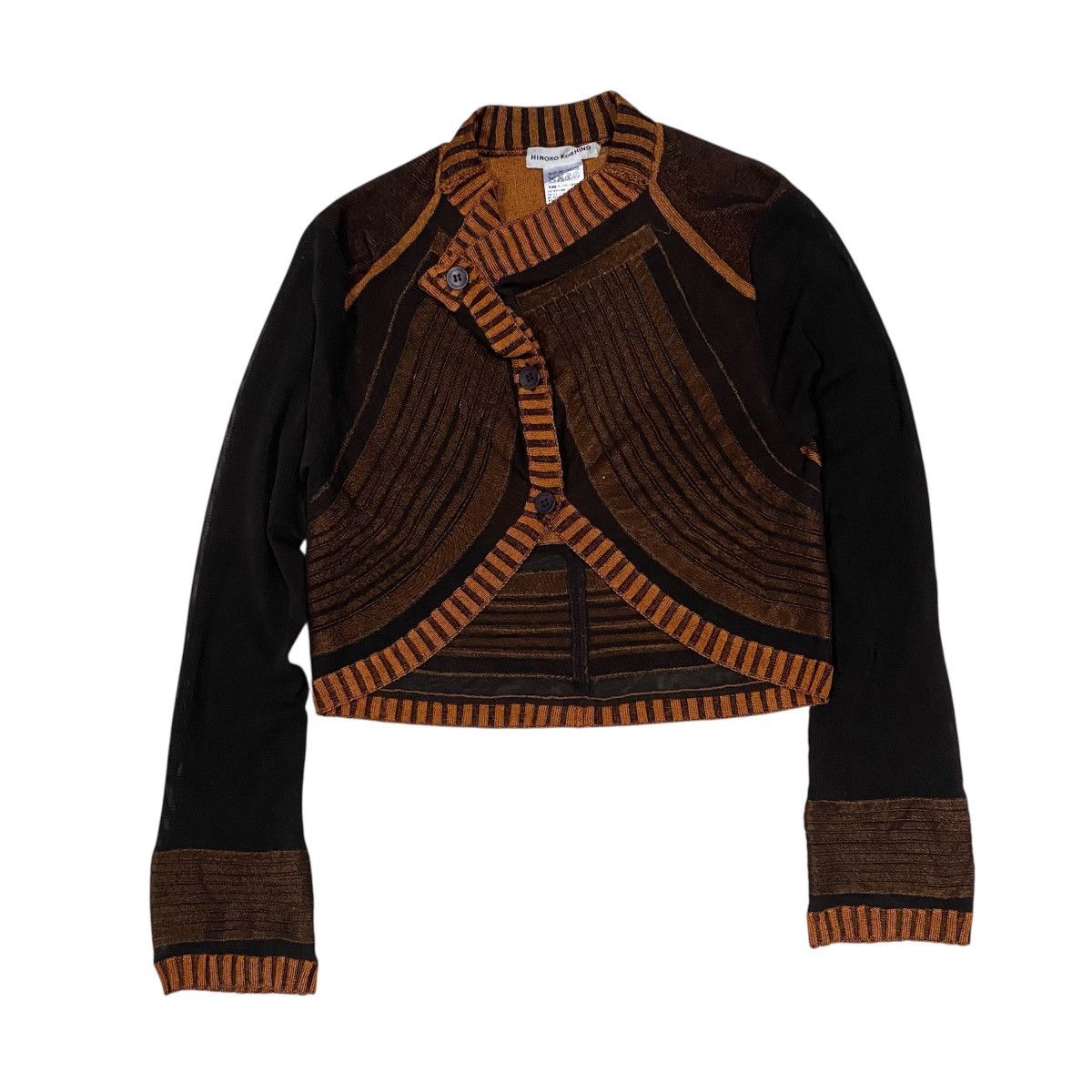 Hiroko Koshino Homme ‼️LAST DROP‼️Hiroko Koshino Cropped Panel Knit Jacket Size XS / US 0-2 / IT 36-38 - 2 Thumbnail