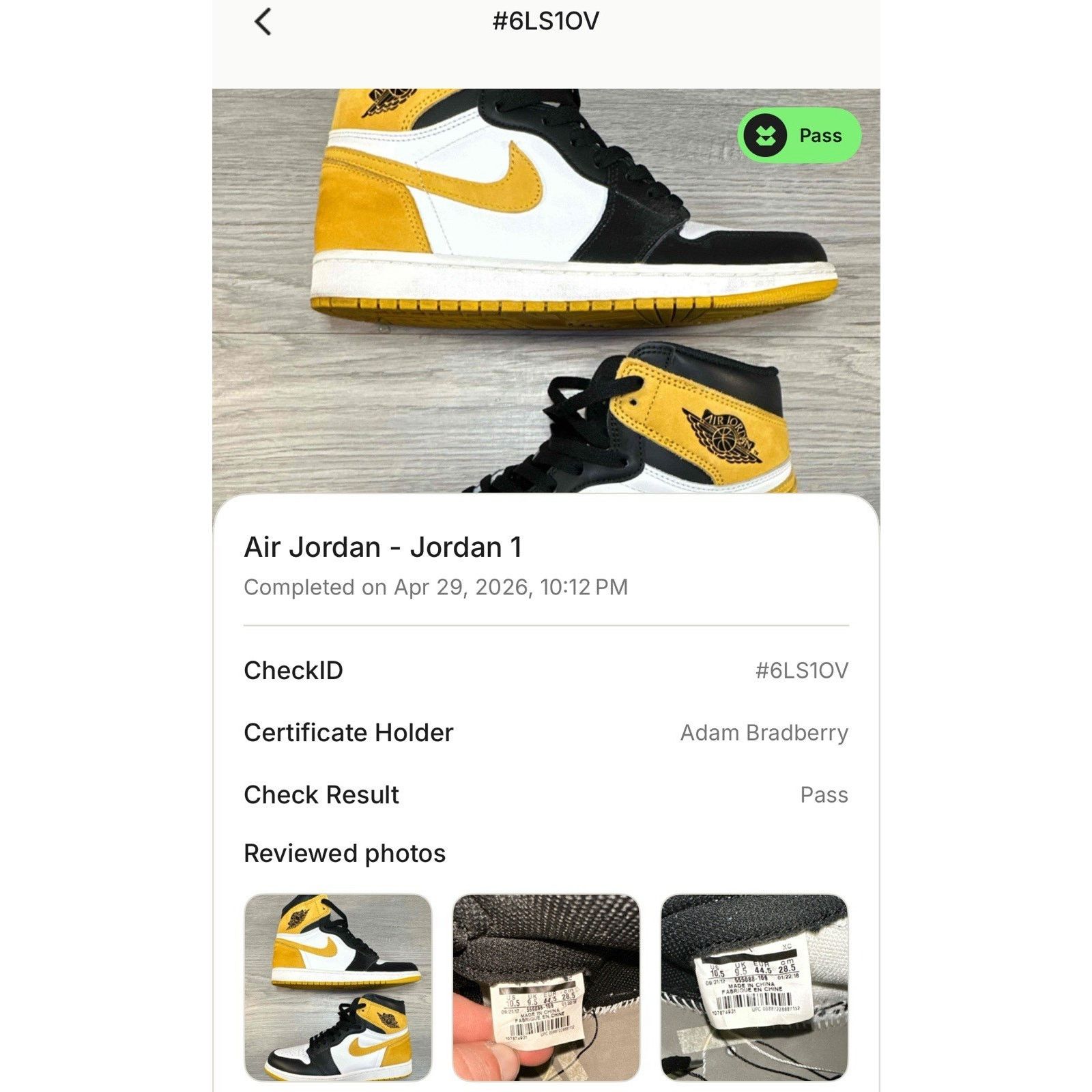 Jordan Brand Air Jordan 1 Retro OG High - Yellow Ochre - Size 10.5 Size US 10.5 / EU 43-44 - 10 Thumbnail