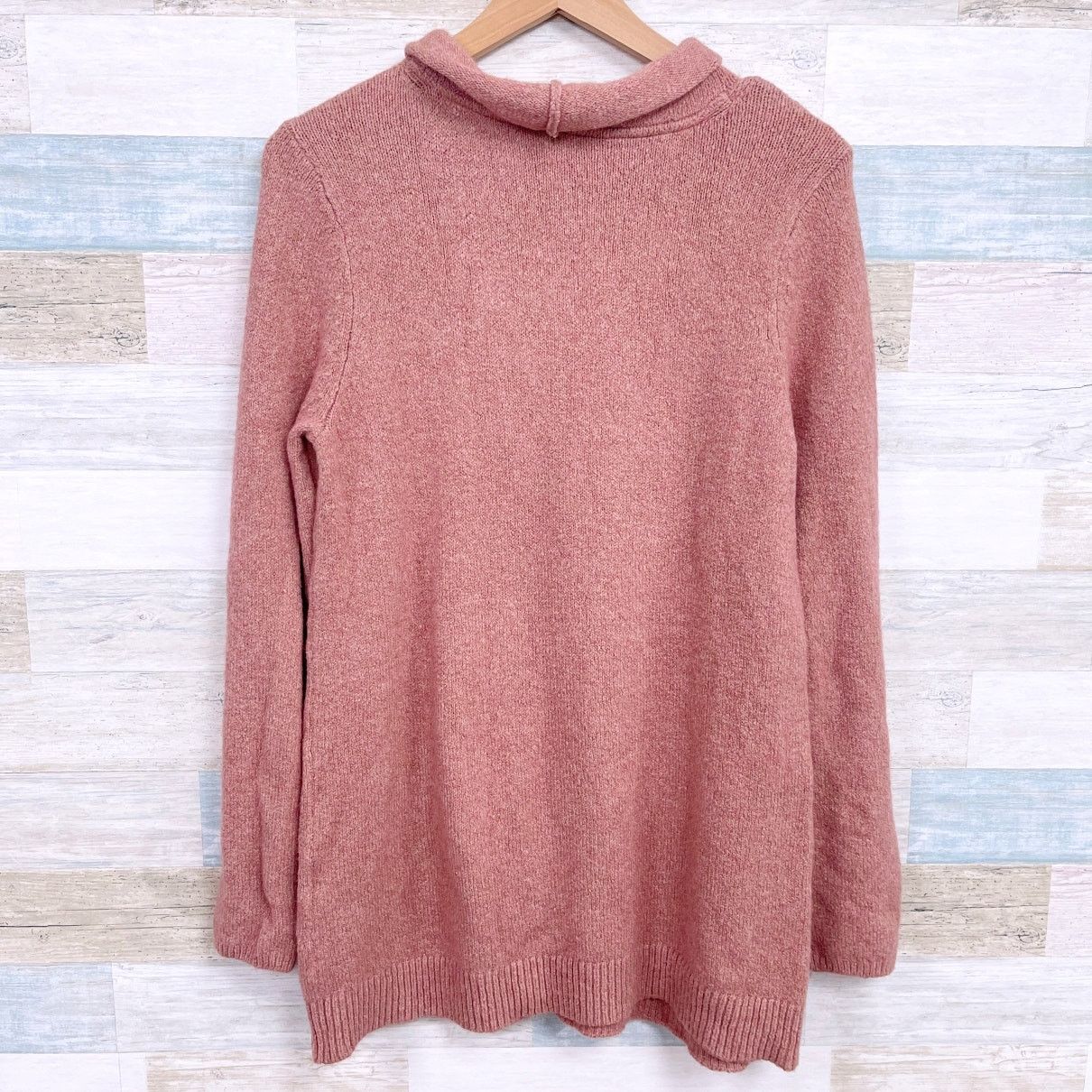 J. Jill J Jill Draped Funnel Neck Sweater Pink Stretch Wool Blend Size M / US 6-8 / IT 42-44 - 3 Thumbnail