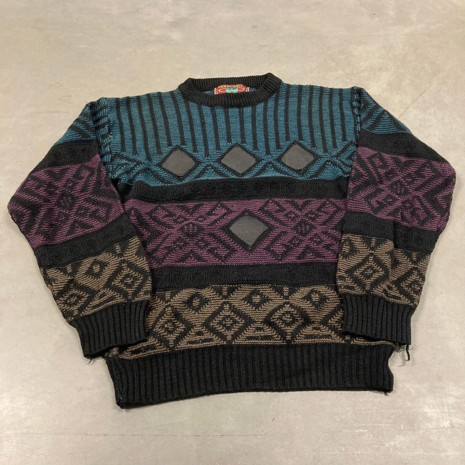 Vintage vintage y2k chartwell patterned sweater Size US L / EU 52-54 / 3 - 1 Thumbnail
