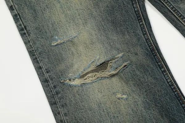 Vintage American men's retro cleanfit casual ripped flared jeans Size US 32 / EU 48 - 4 Thumbnail